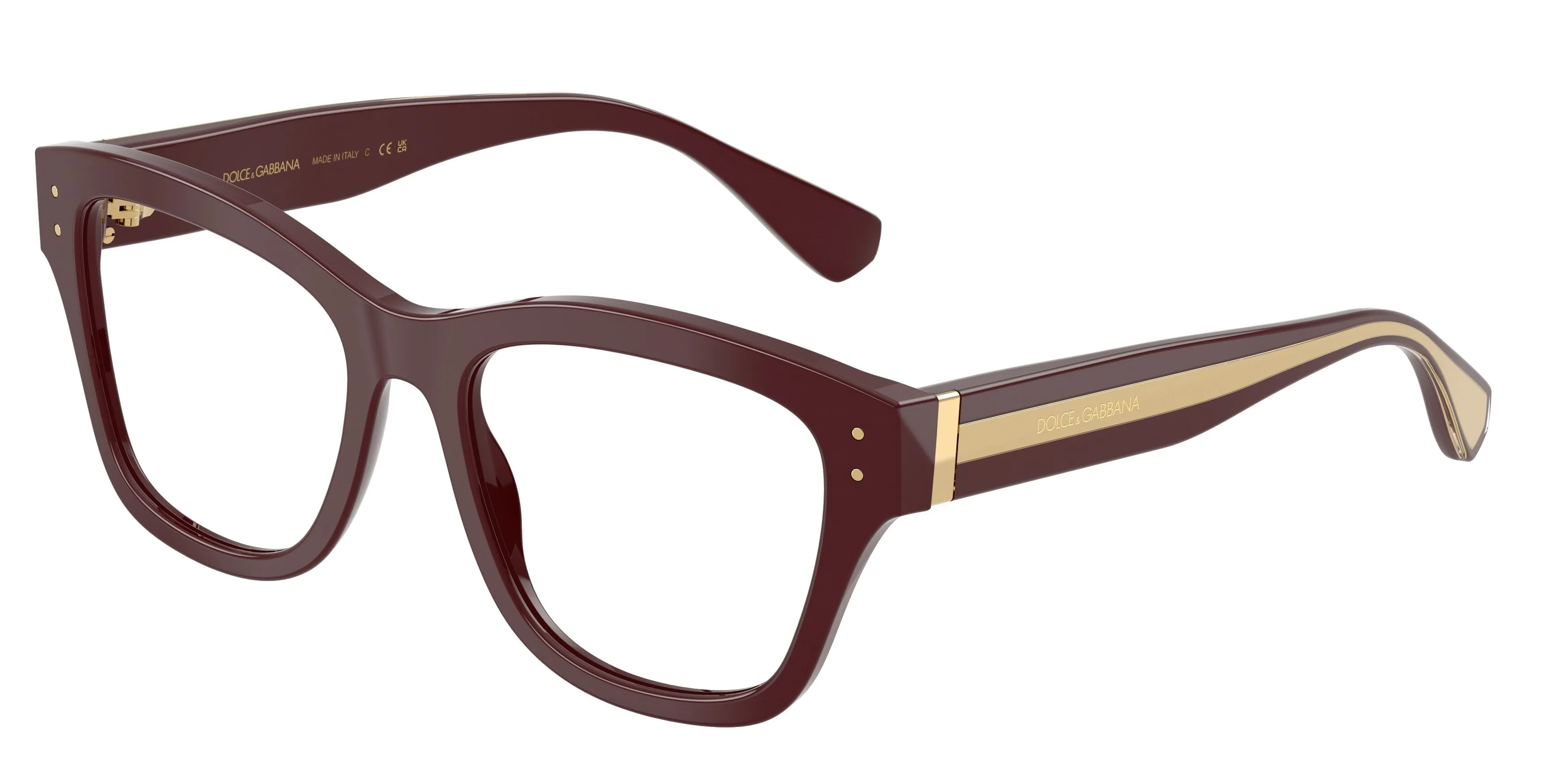 Dolce & Gabbana DG3449 3091 Montature da vista Acetato Rosso Trasparente Squadrata Normale - immagine 1