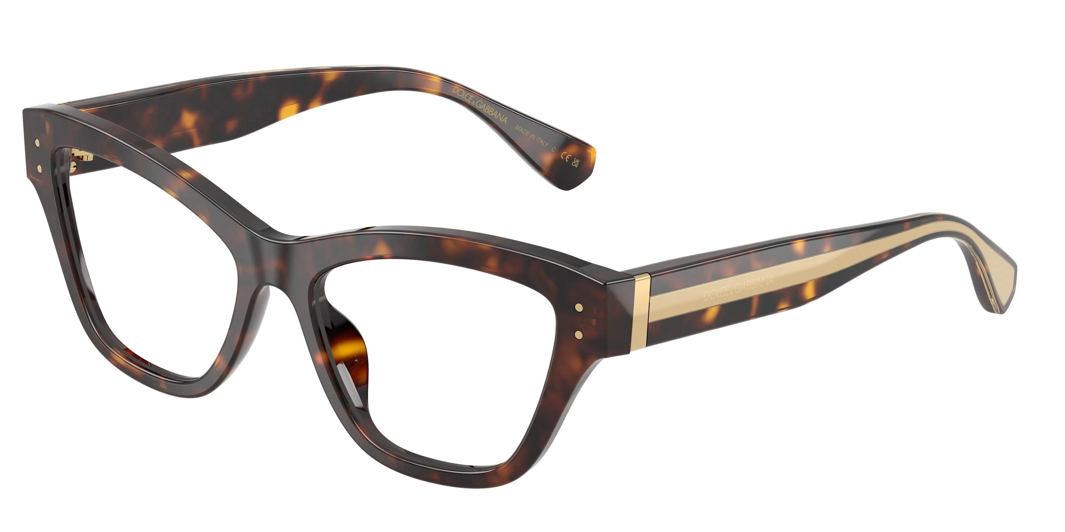Dolce & Gabbana DG3448 502 Montature da vista Acetato Tartaruga Trasparente Cat Eye Normale - immagine 1
