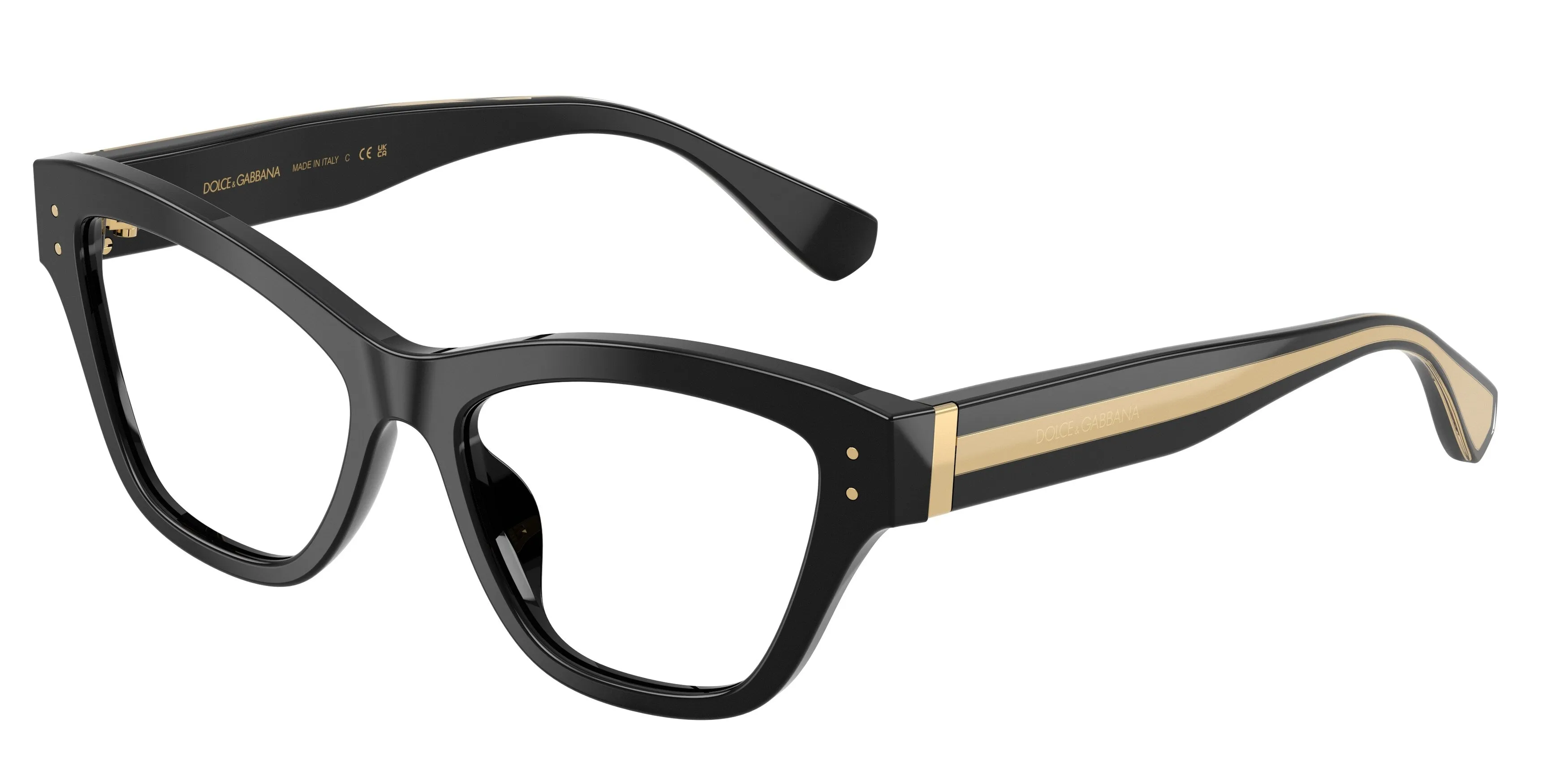 Dolce & Gabbana DG3448 501 Montature da vista Acetato Nero Trasparente Cat Eye Normale - immagine 1