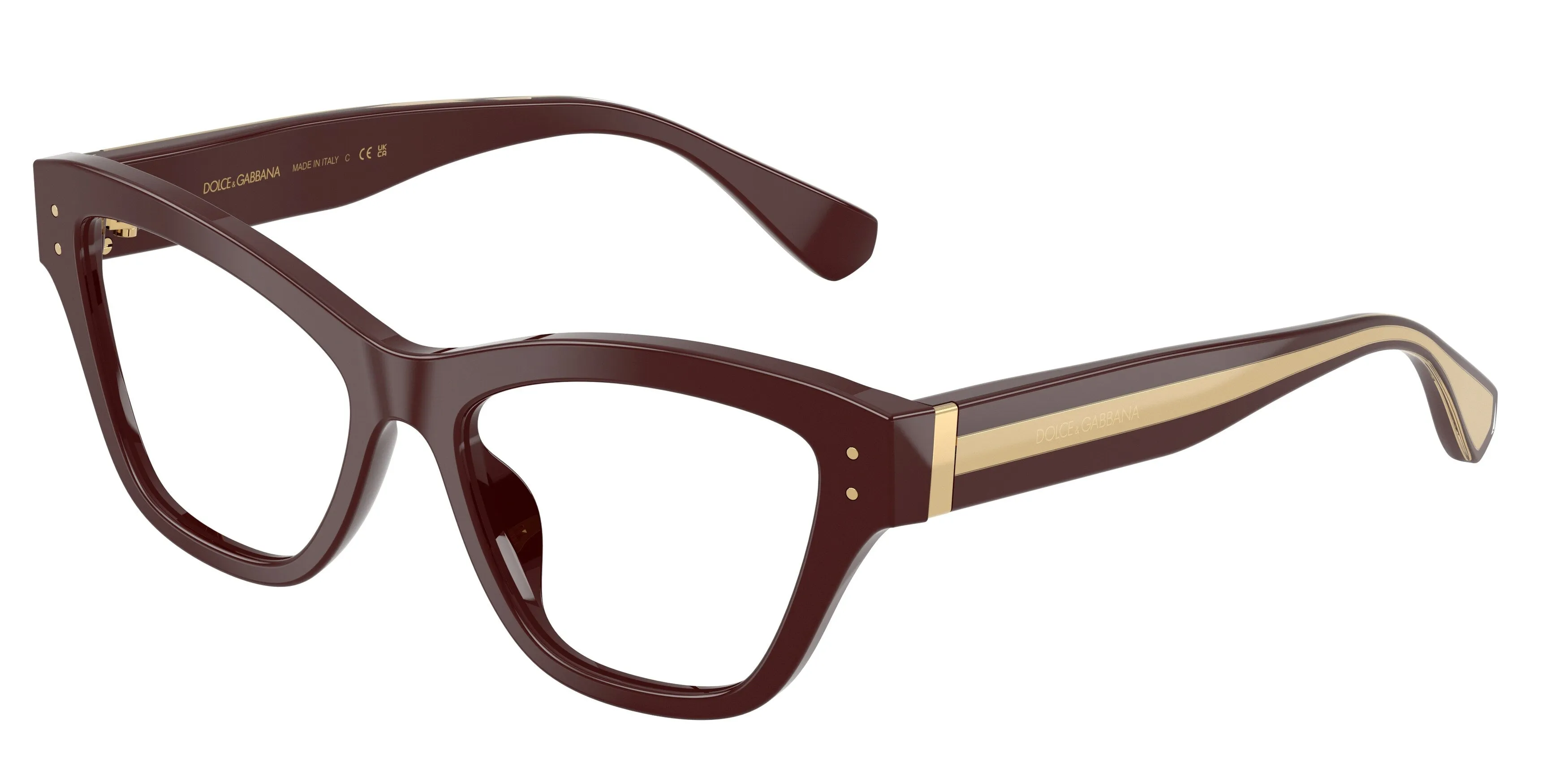 Dolce & Gabbana DG3448 3503 Montature da vista Acetato Marrone Trasparente Cat Eye Normale - immagine 1