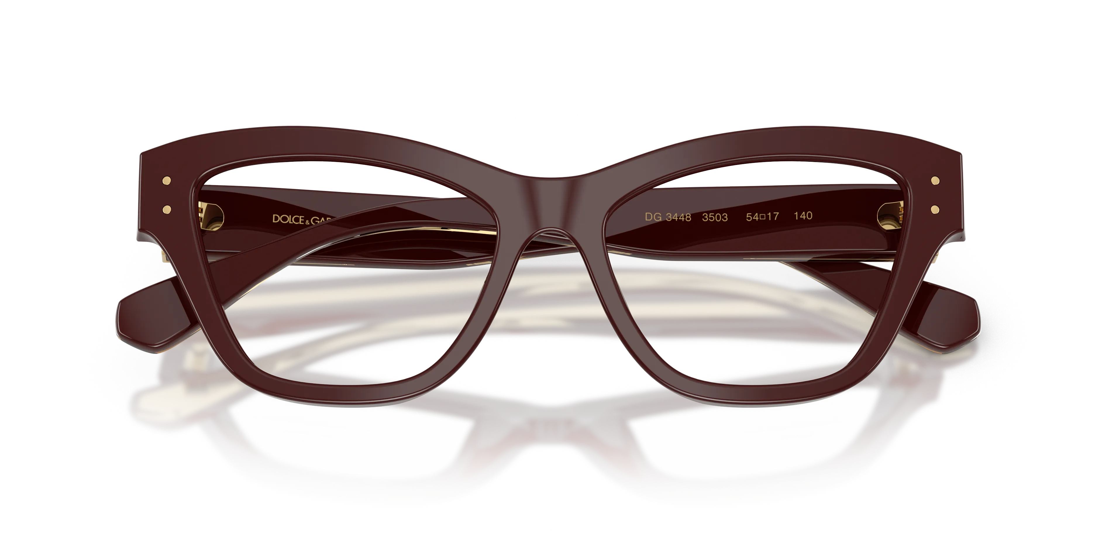 Dolce & Gabbana DG3448 3503 Montature da vista Acetato Marrone Trasparente Cat Eye Normale - immagine 2
