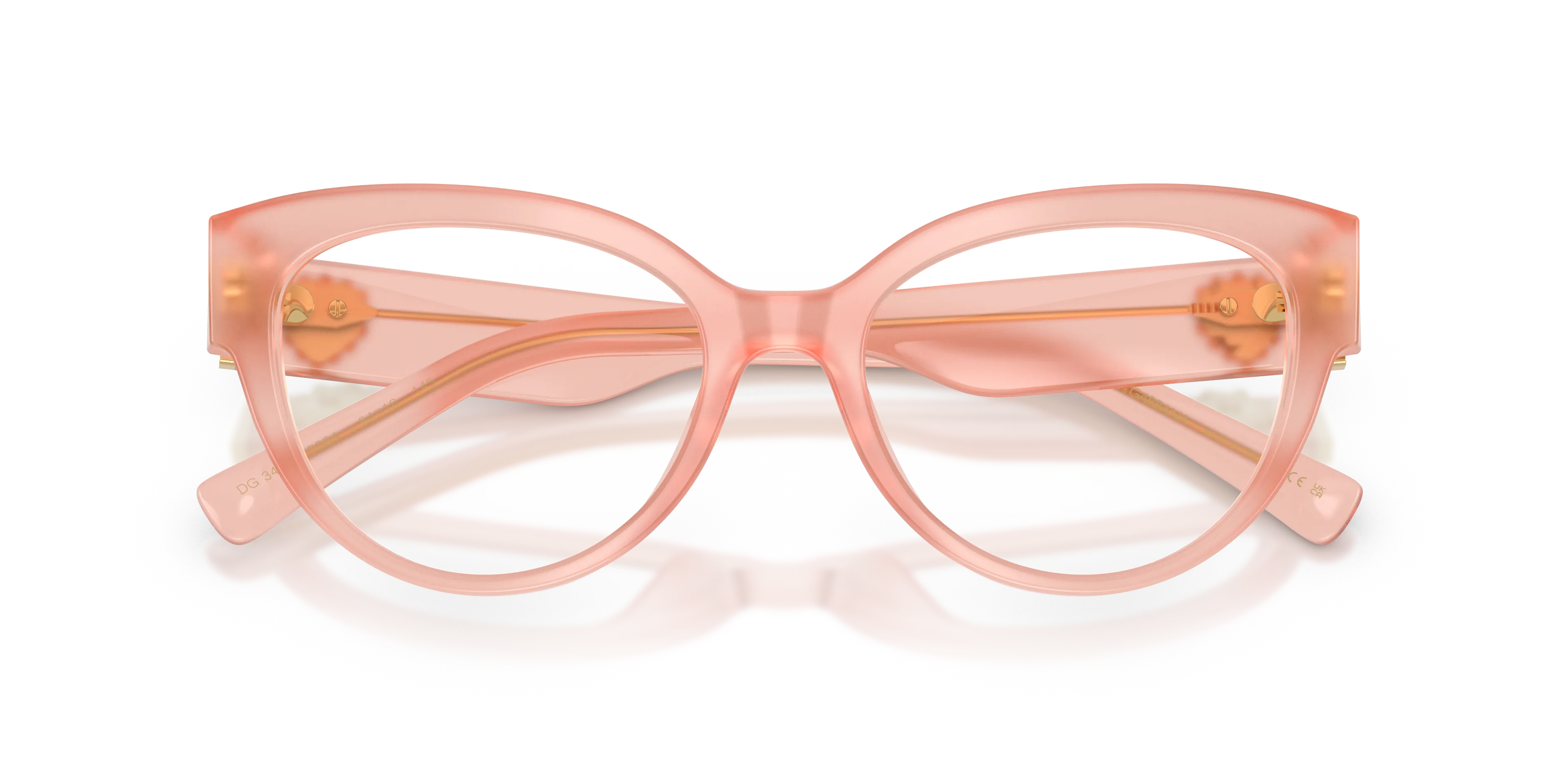 Dolce & Gabbana DG3440 3384 Montature da vista Acetato Rosa Trasparente Cat Eye Normale - immagine 2