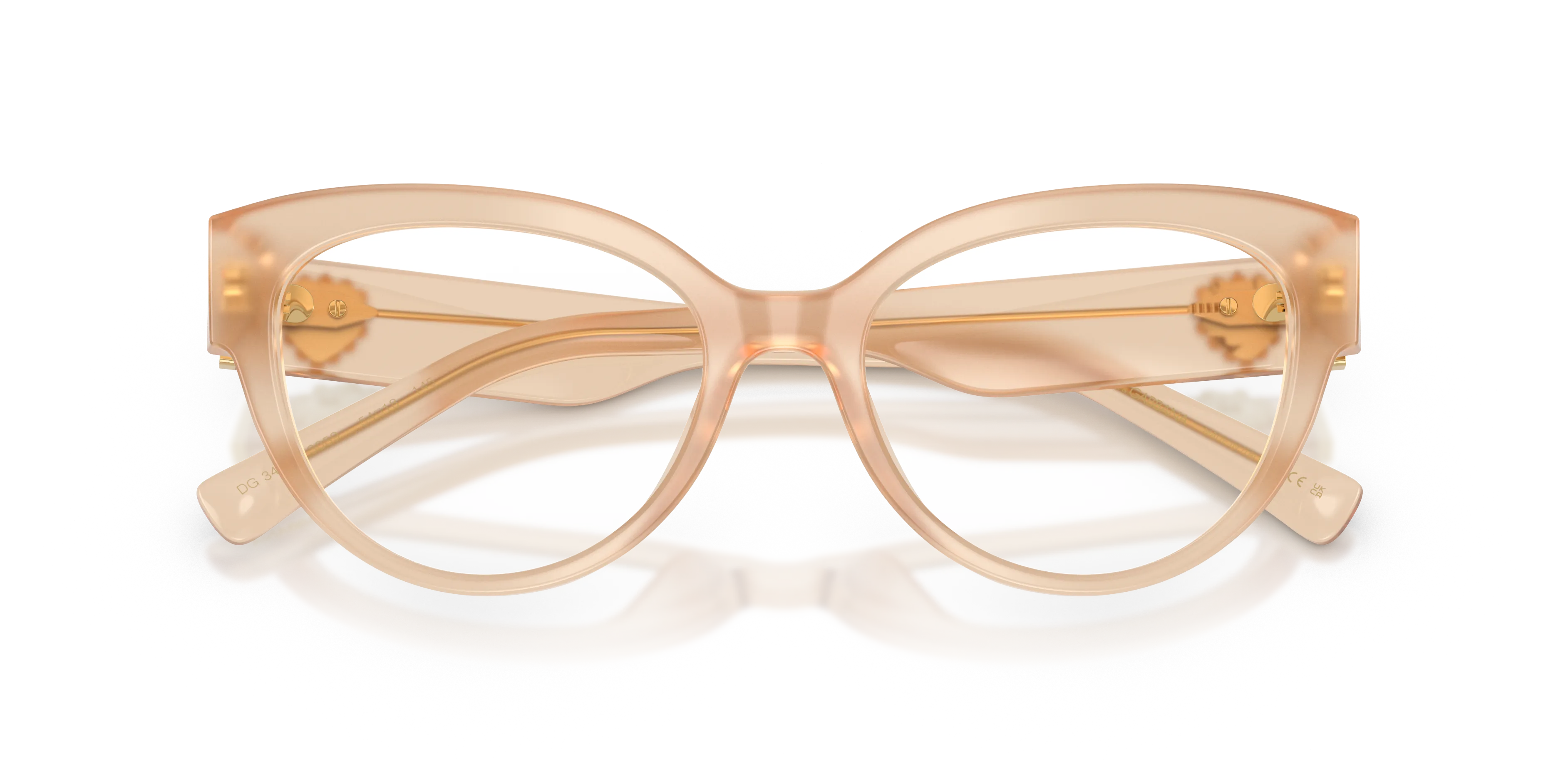 Dolce & Gabbana DG3440 3089 Montature da vista Acetato Marrone Trasparente Cat Eye Normale - immagine 2