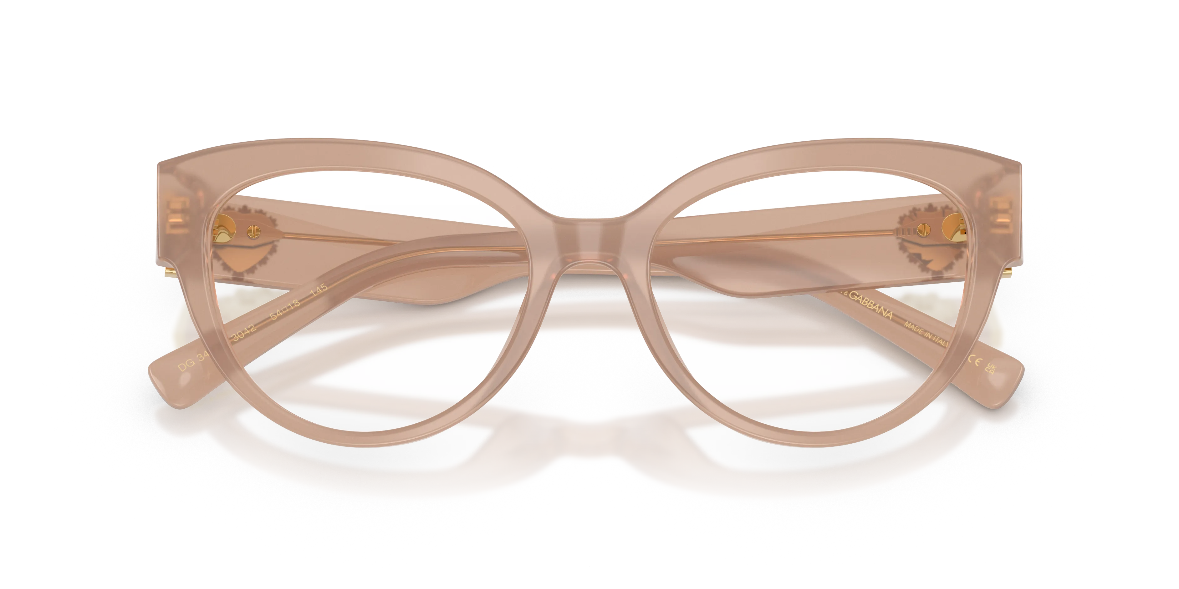 Dolce & Gabbana DG3440 3042 Montature da vista Acetato Marrone Trasparente Cat Eye Normale - immagine 2