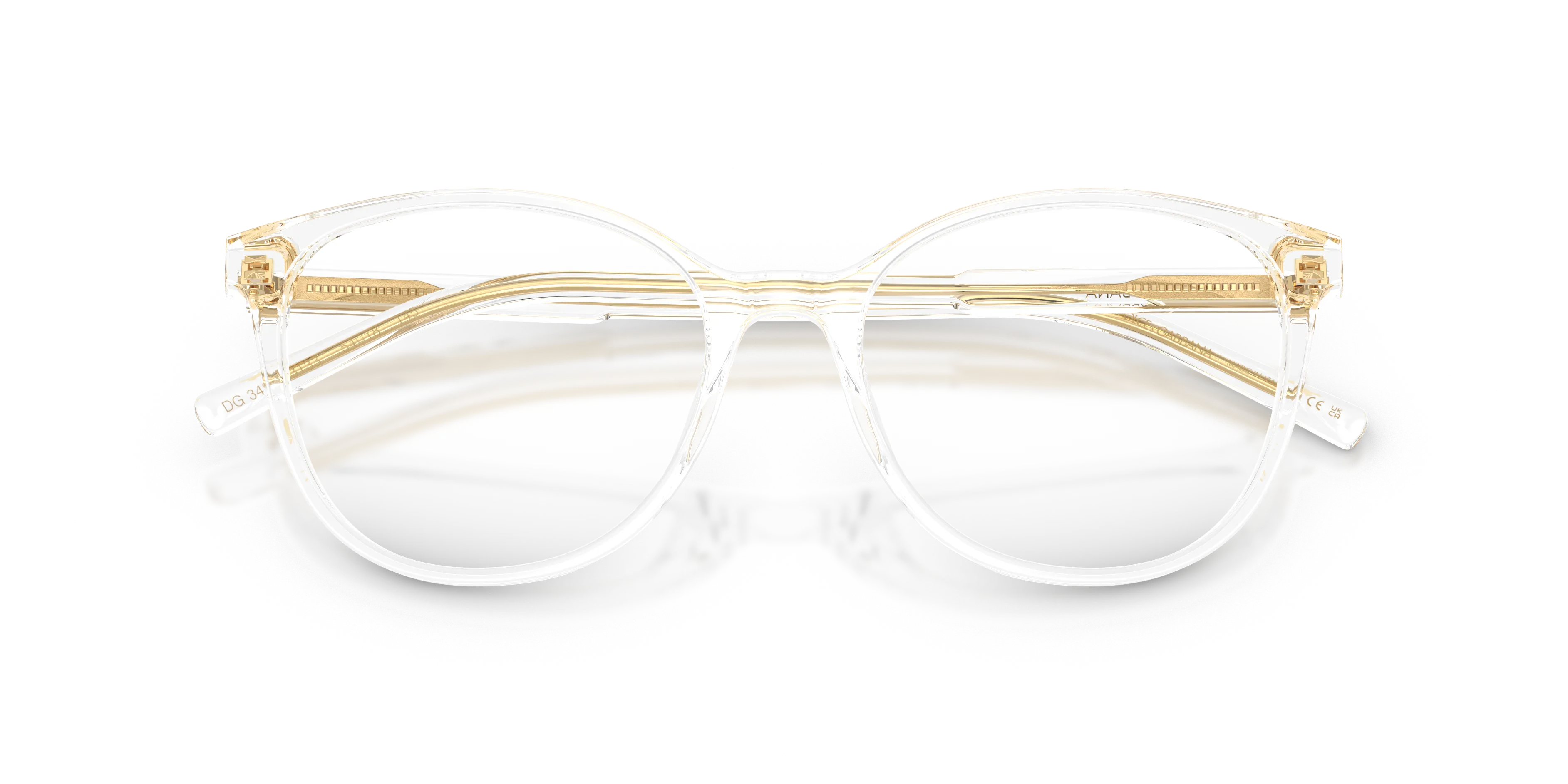 Dolce & Gabbana DG3425 3133 Montature da vista Acetato Trasparente Trasparente Farfalla Normale - immagine 2