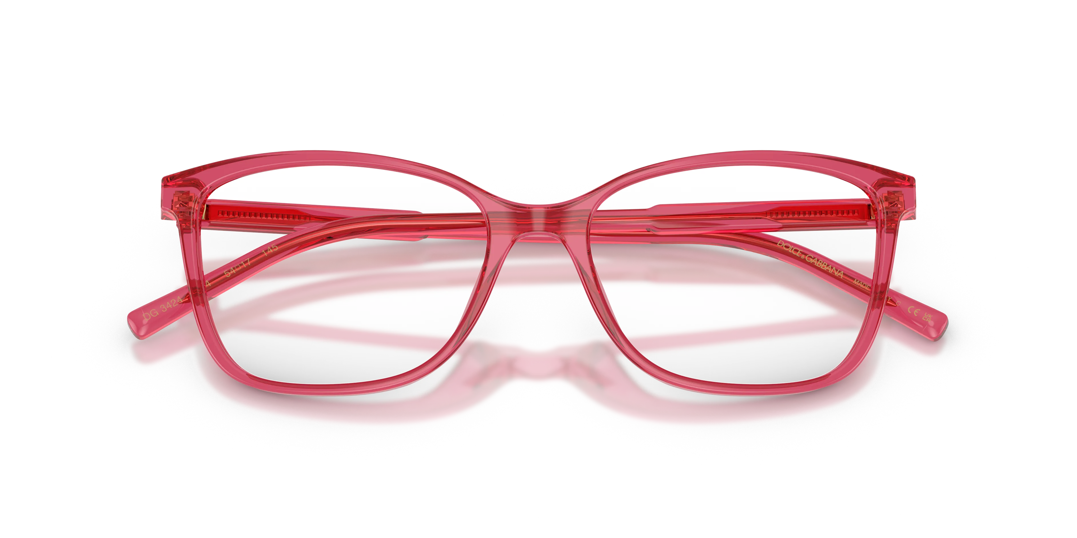 Dolce & Gabbana DG3424 1754 Montature da vista Acetato Viola Trasparente Squadrata Normale - immagine 2