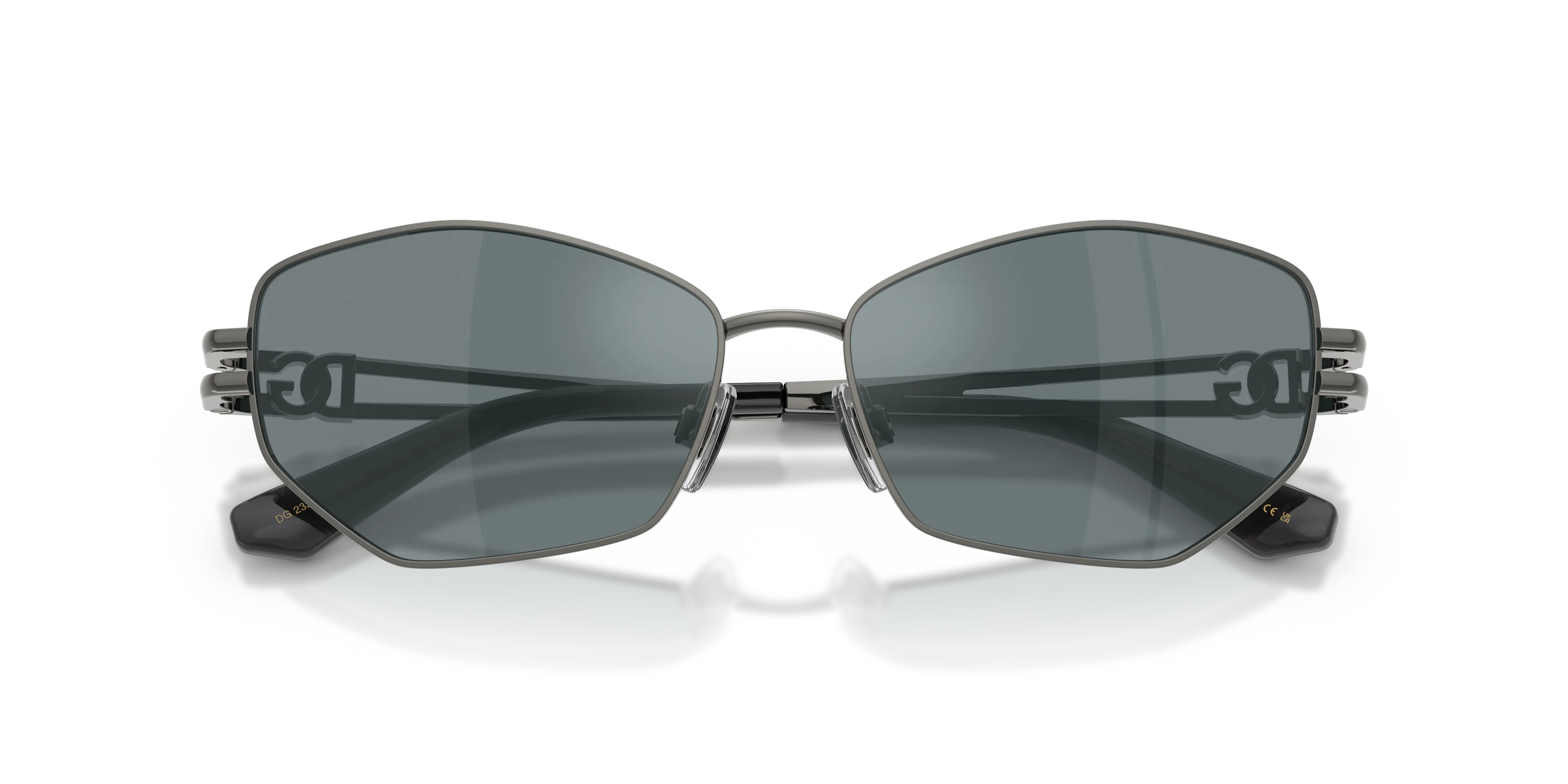 Dolce & Gabbana DG2338 12866G Occhiali da sole Metallo Grigio Grigio Farfalla Specchiate - immagine 2