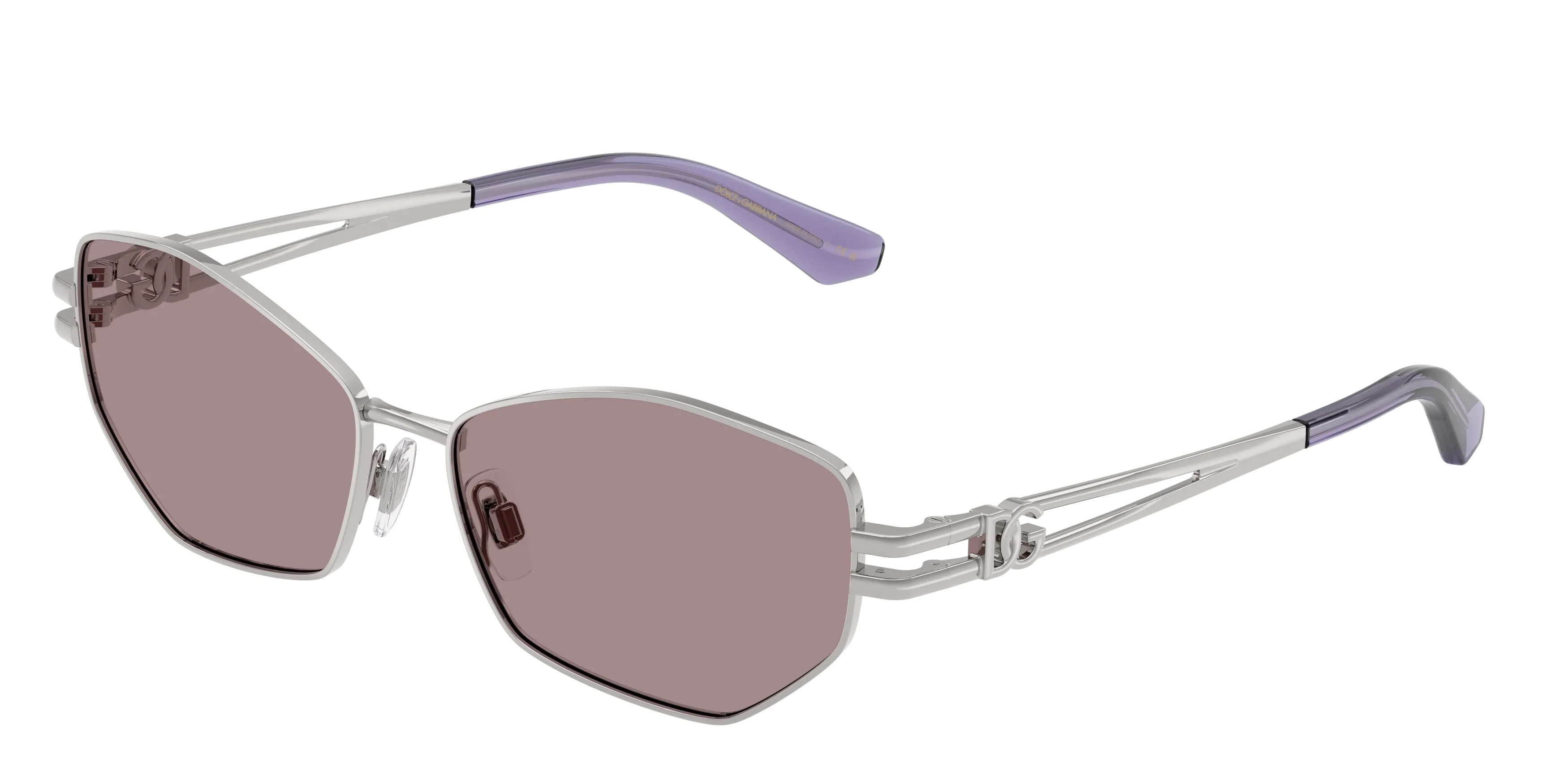 Dolce & Gabbana DG2338 05/LA Occhiali da sole Metallo Argento Viola Farfalla Normale - immagine 1