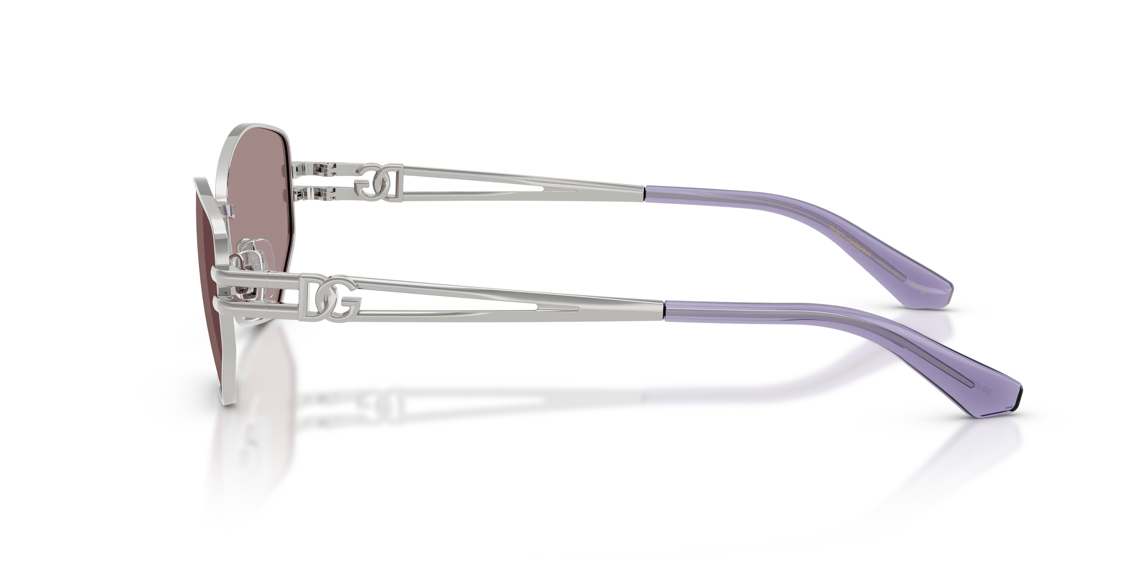 Dolce & Gabbana DG2338 05/LA Occhiali da sole Metallo Argento Viola Farfalla Normale - immagine 4