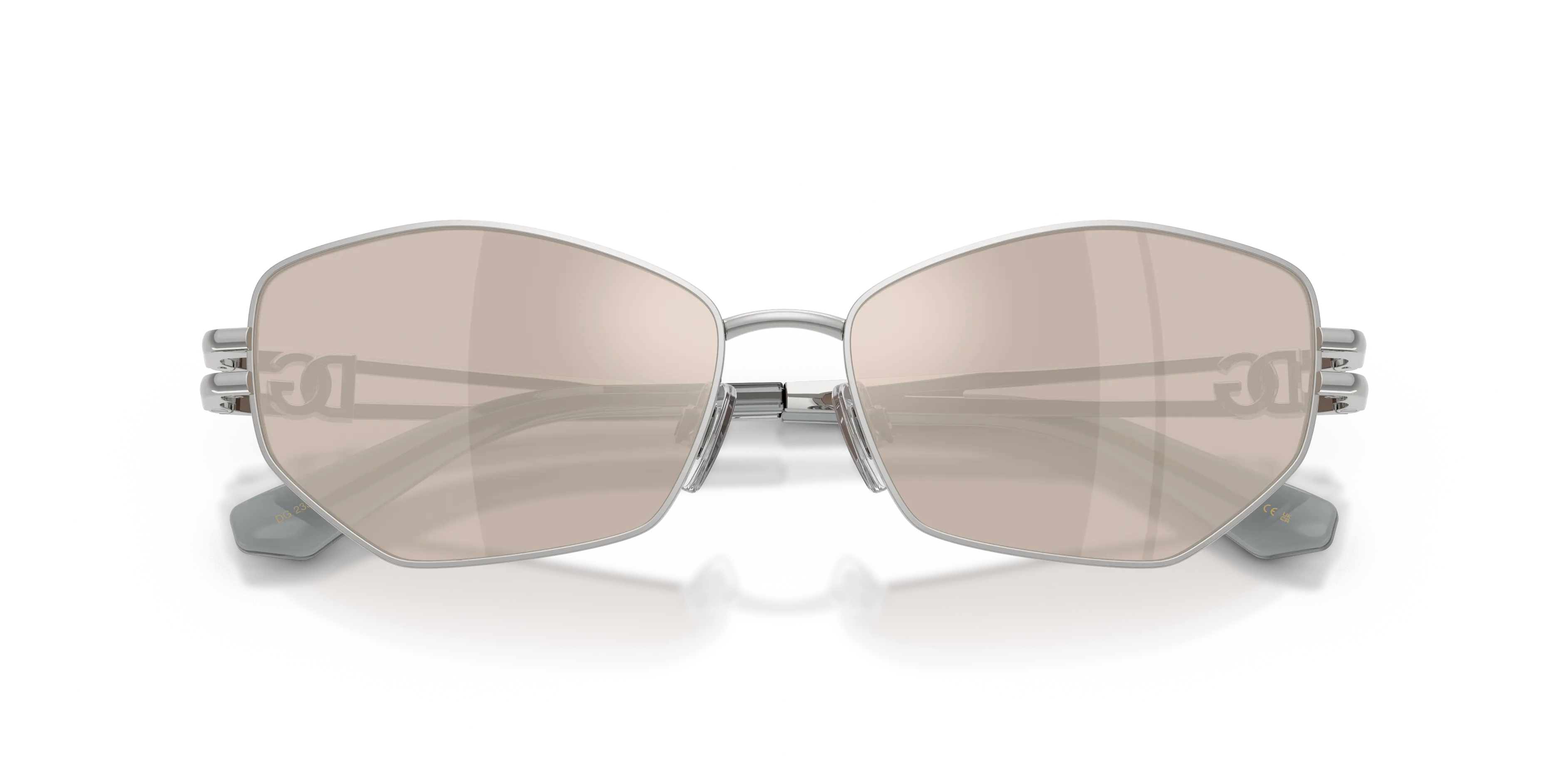 Dolce & Gabbana DG2338 05/0V Occhiali da sole Metallo Argento Marrone Farfalla Specchiate - immagine 2