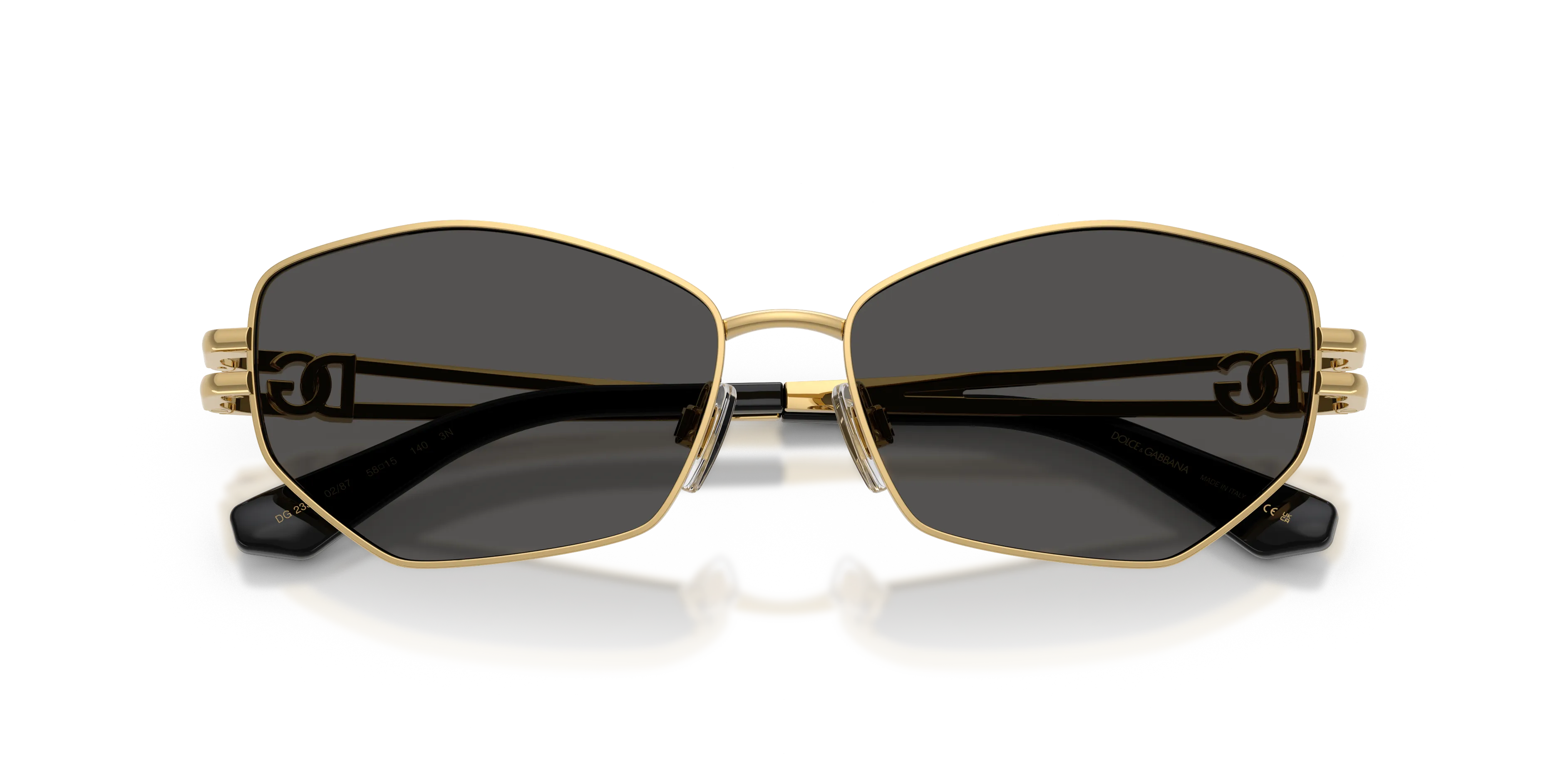 Dolce & Gabbana DG2338 02/87 Occhiali da sole Metallo Oro Grigio Farfalla Normale - immagine 2