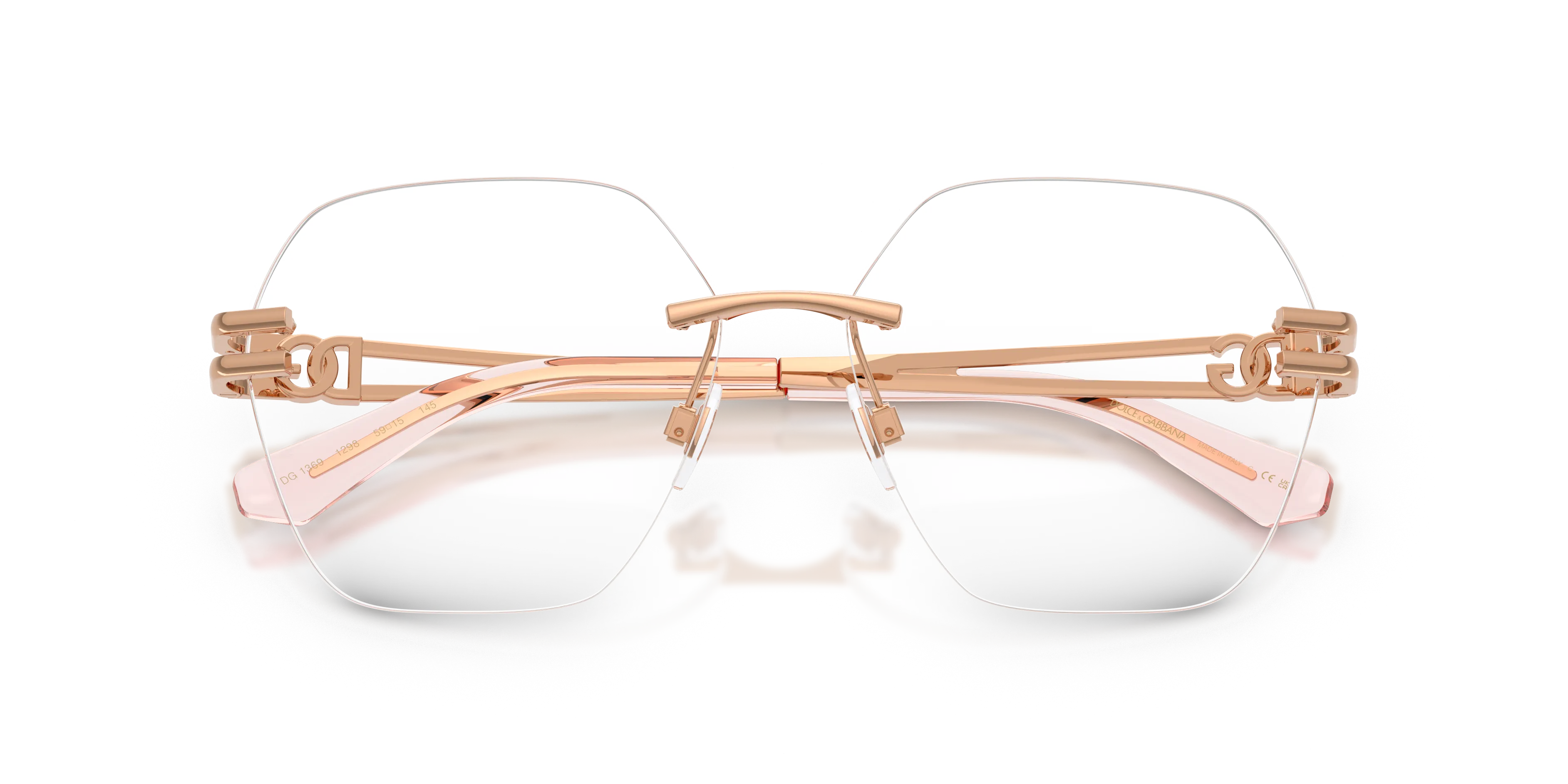 Dolce & Gabbana DG1369 1298 Montature da vista Metallo Oro Trasparente Farfalla Normale - immagine 2