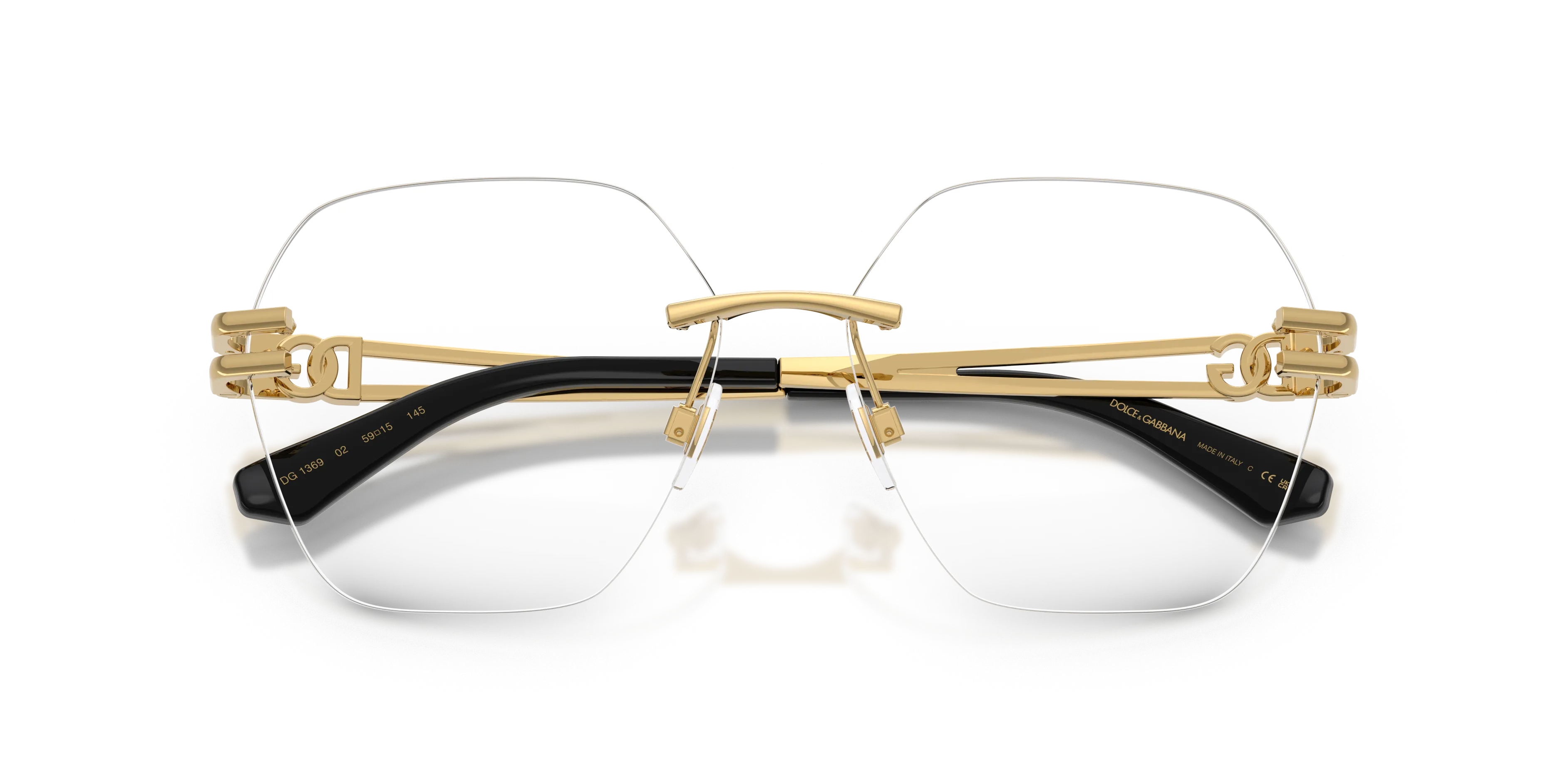 Dolce & Gabbana DG1369 02 Montature da vista Metallo Oro Trasparente Farfalla Normale - immagine 2