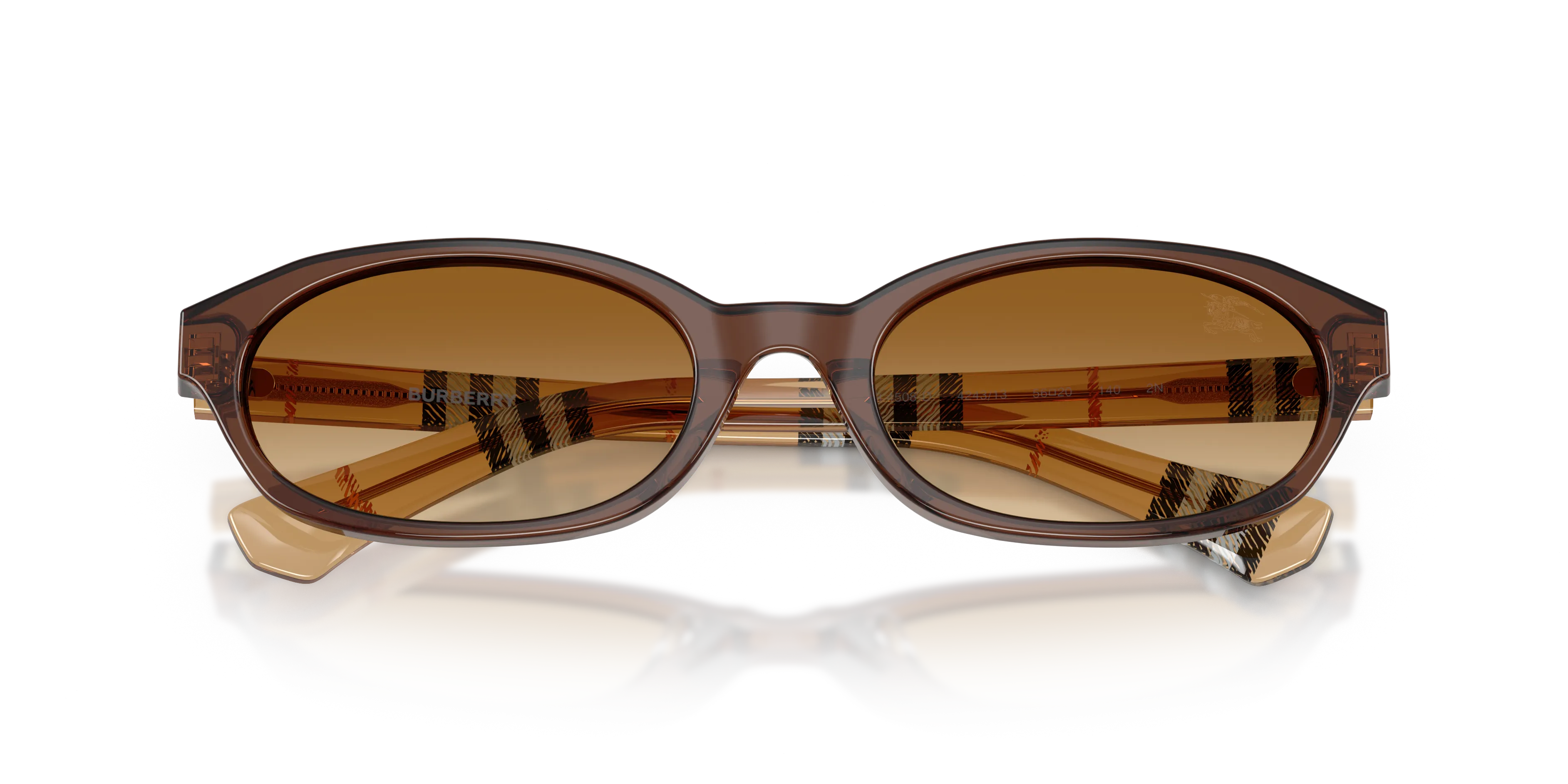 Burberry BE4508D 424313 Occhiali da sole Acetato Marrone Marrone Rotonda Normale Sfumato - immagine 2