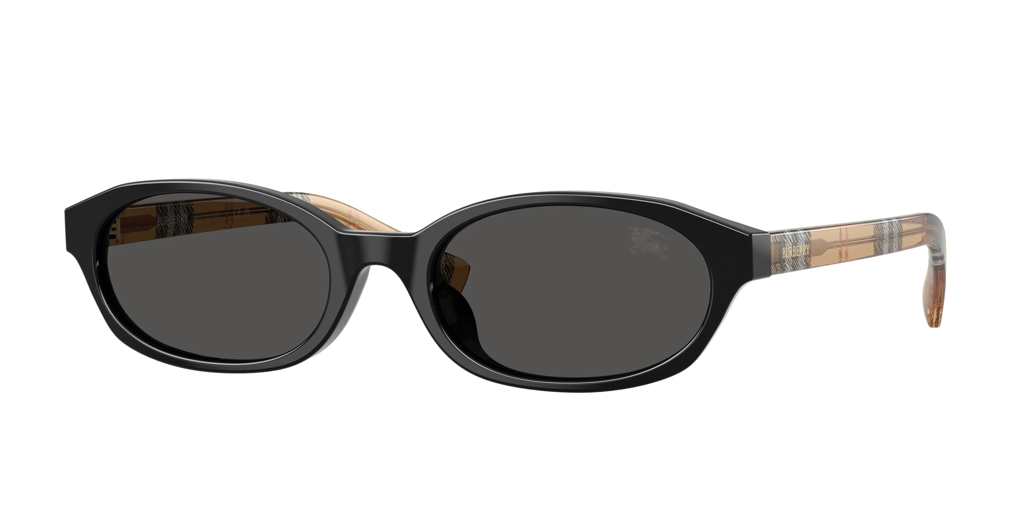 Burberry BE4508D 416187 Occhiali da sole Acetato Nero Grigio Rotonda Normale - immagine 1