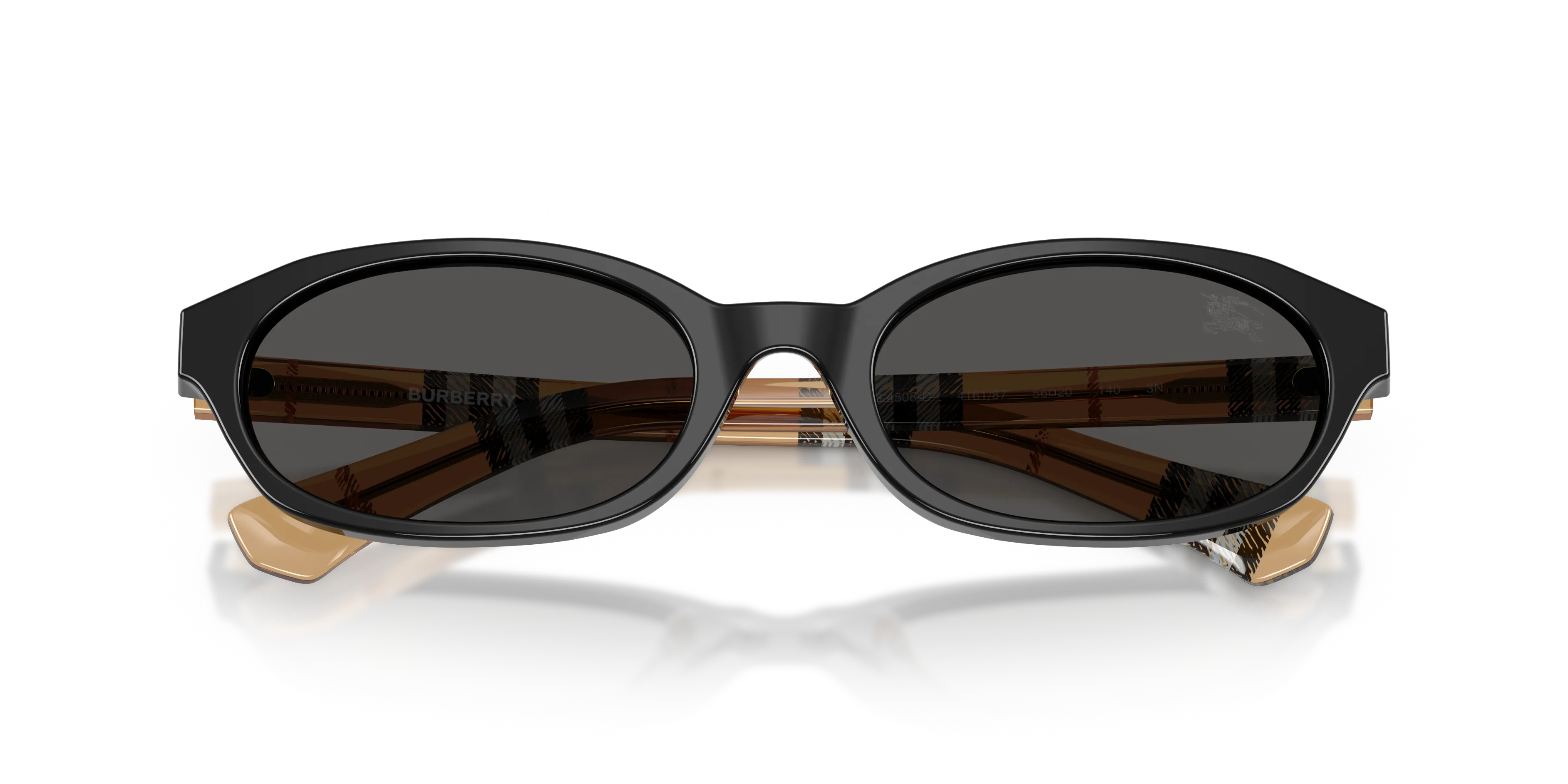 Burberry BE4508D 416187 Occhiali da sole Acetato Nero Grigio Rotonda Normale - immagine 2
