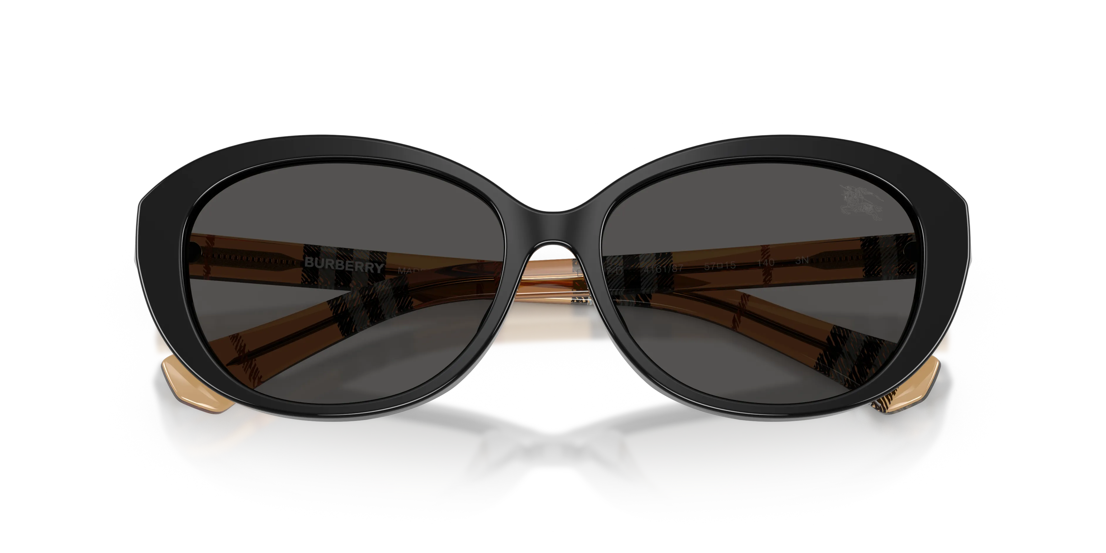 Burberry BE4507D 416187 Occhiali da sole Acetato Nero Grigio Pillow Normale - immagine 2