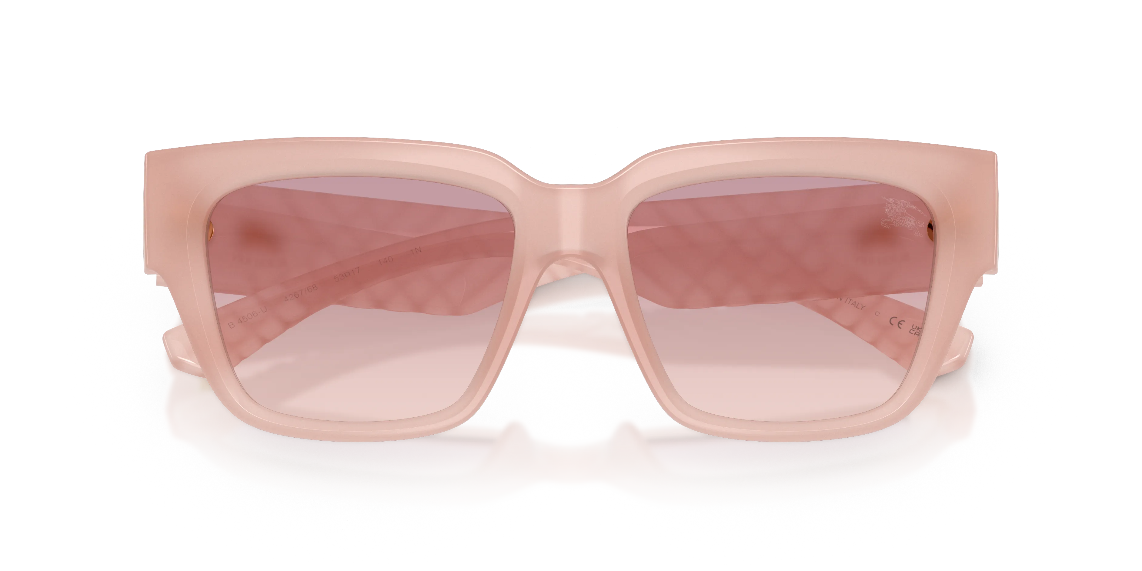 Burberry BE4506U 426768 Occhiali da sole Iniettato Rosa Marrone Squadrata Normale Sfumato - immagine 2