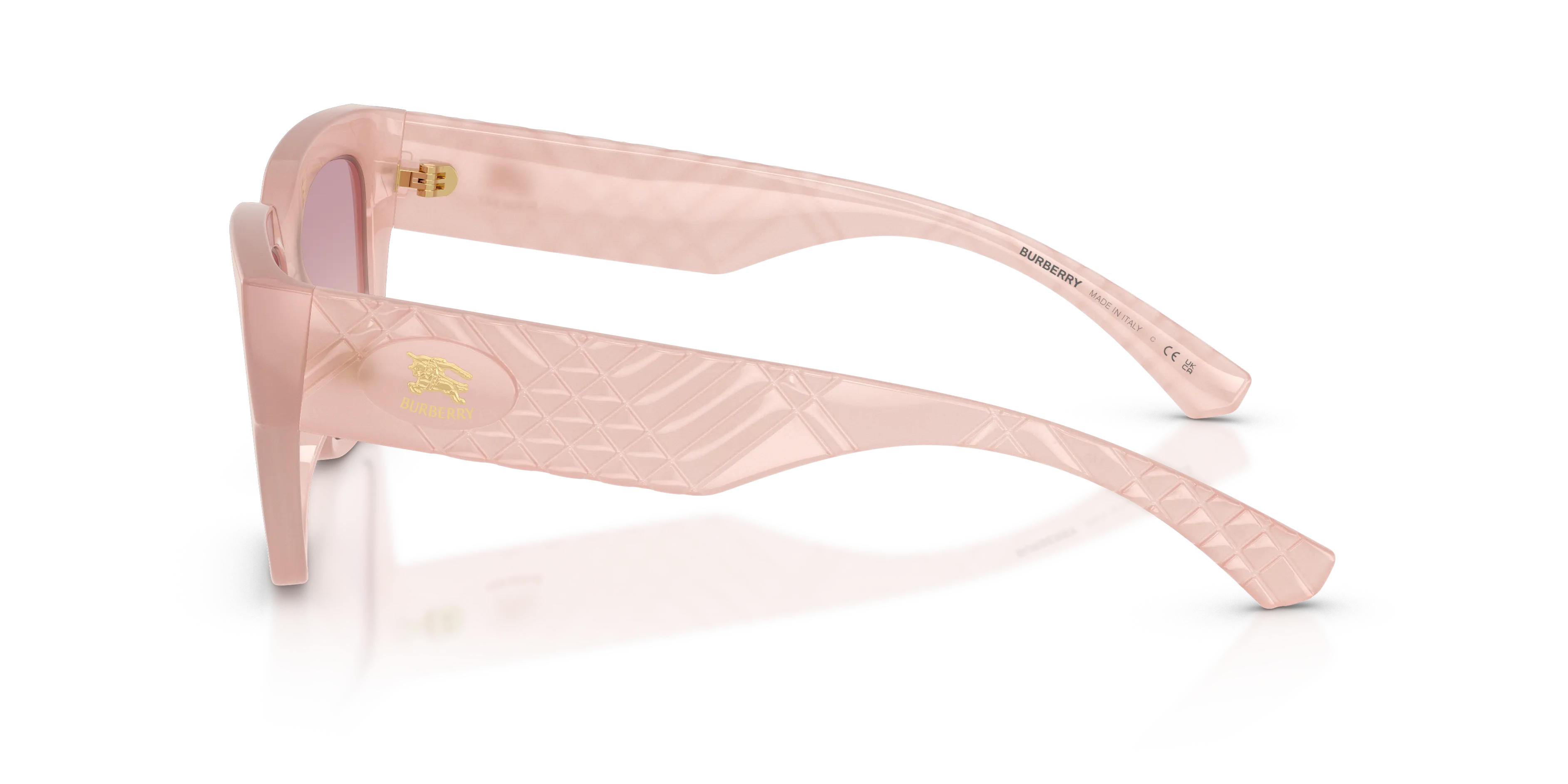 Burberry BE4506U 426768 Occhiali da sole Iniettato Rosa Marrone Squadrata Normale Sfumato - immagine 4