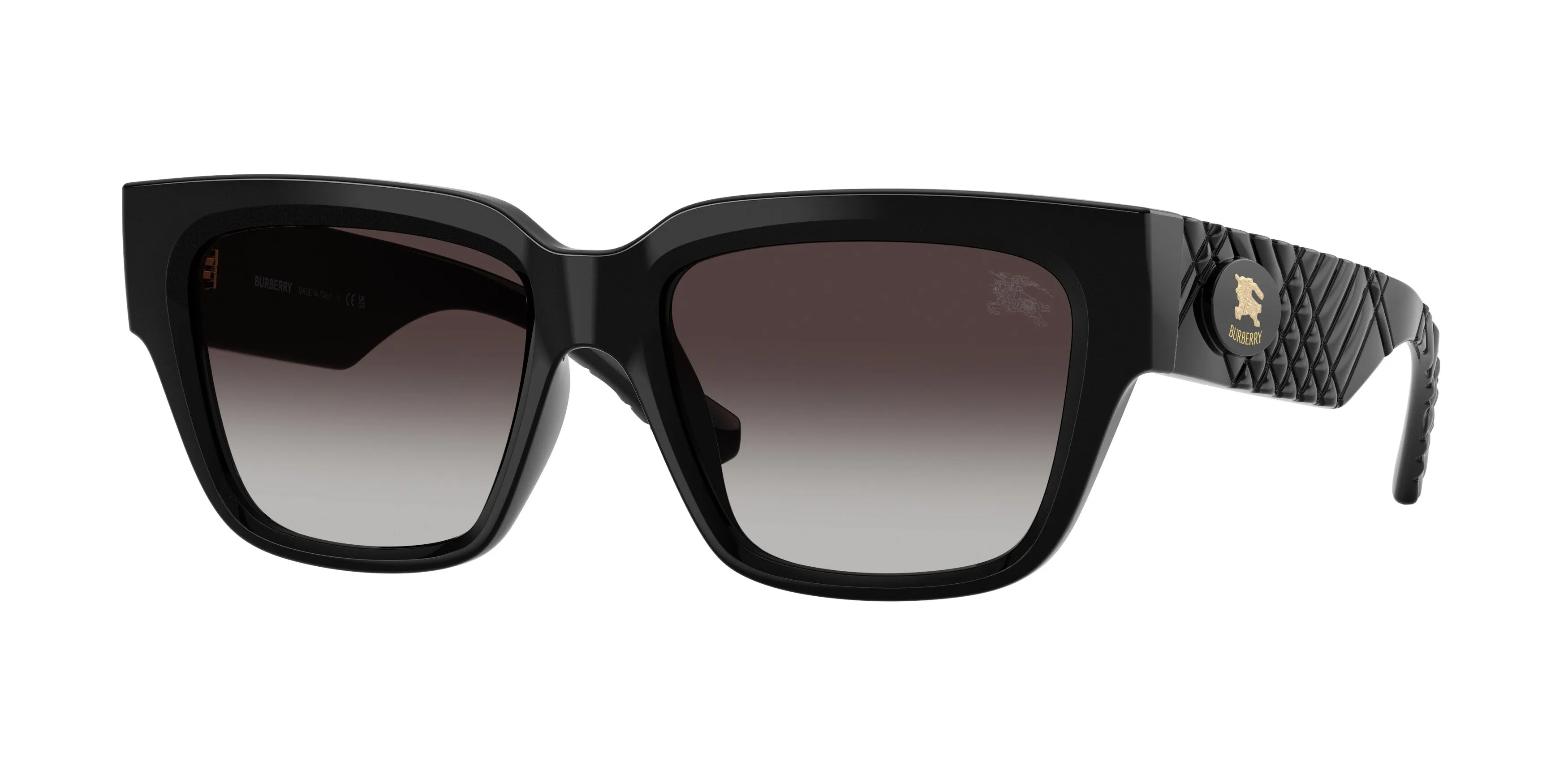 Burberry BE4506U 30018G Occhiali da sole Iniettato Nero Grigio Squadrata Normale Sfumato - immagine 1