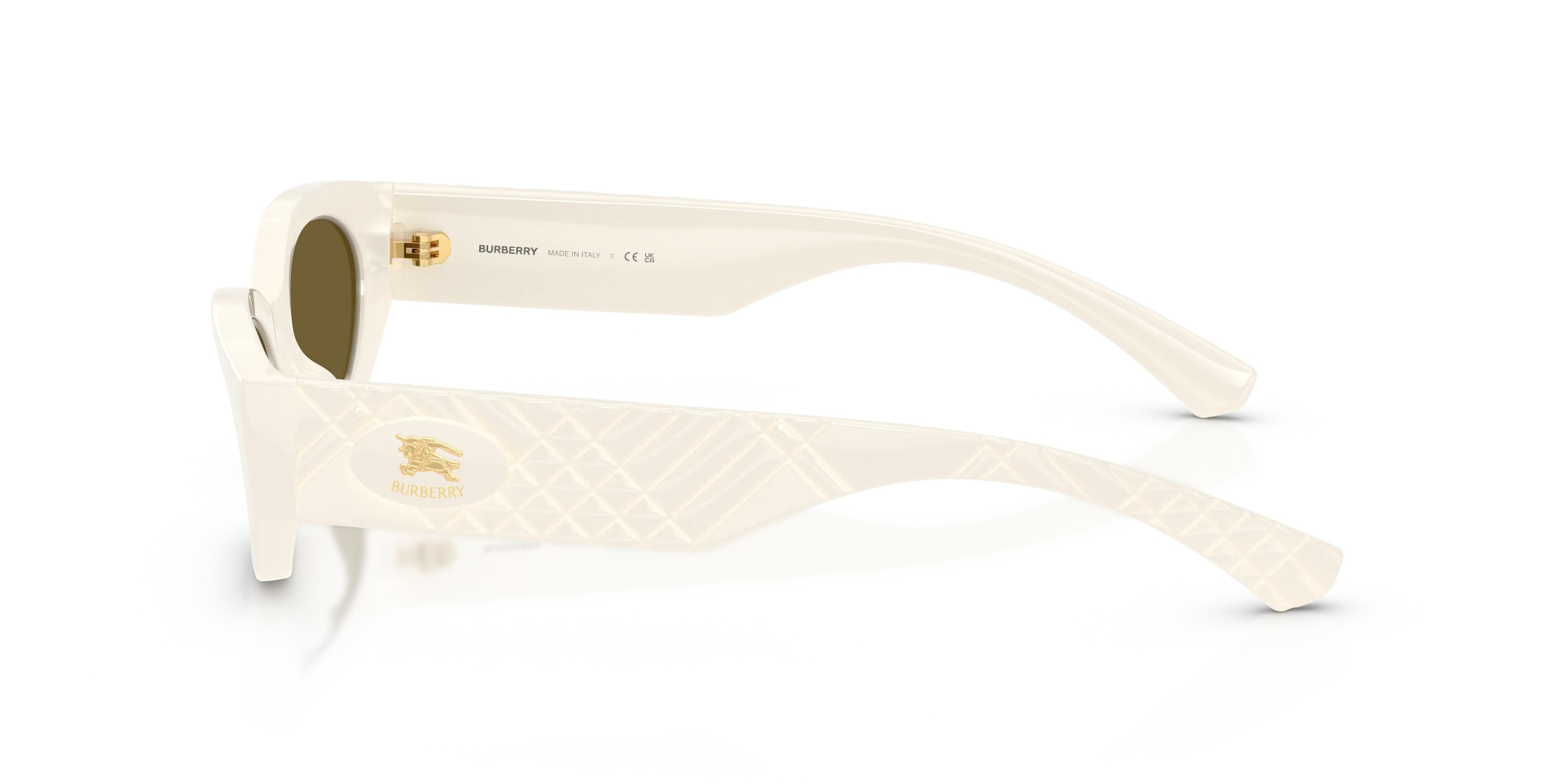 Burberry BE4505U 421873 Occhiali da sole Iniettato Bianco Marrone Rotonda Normale - immagine 4