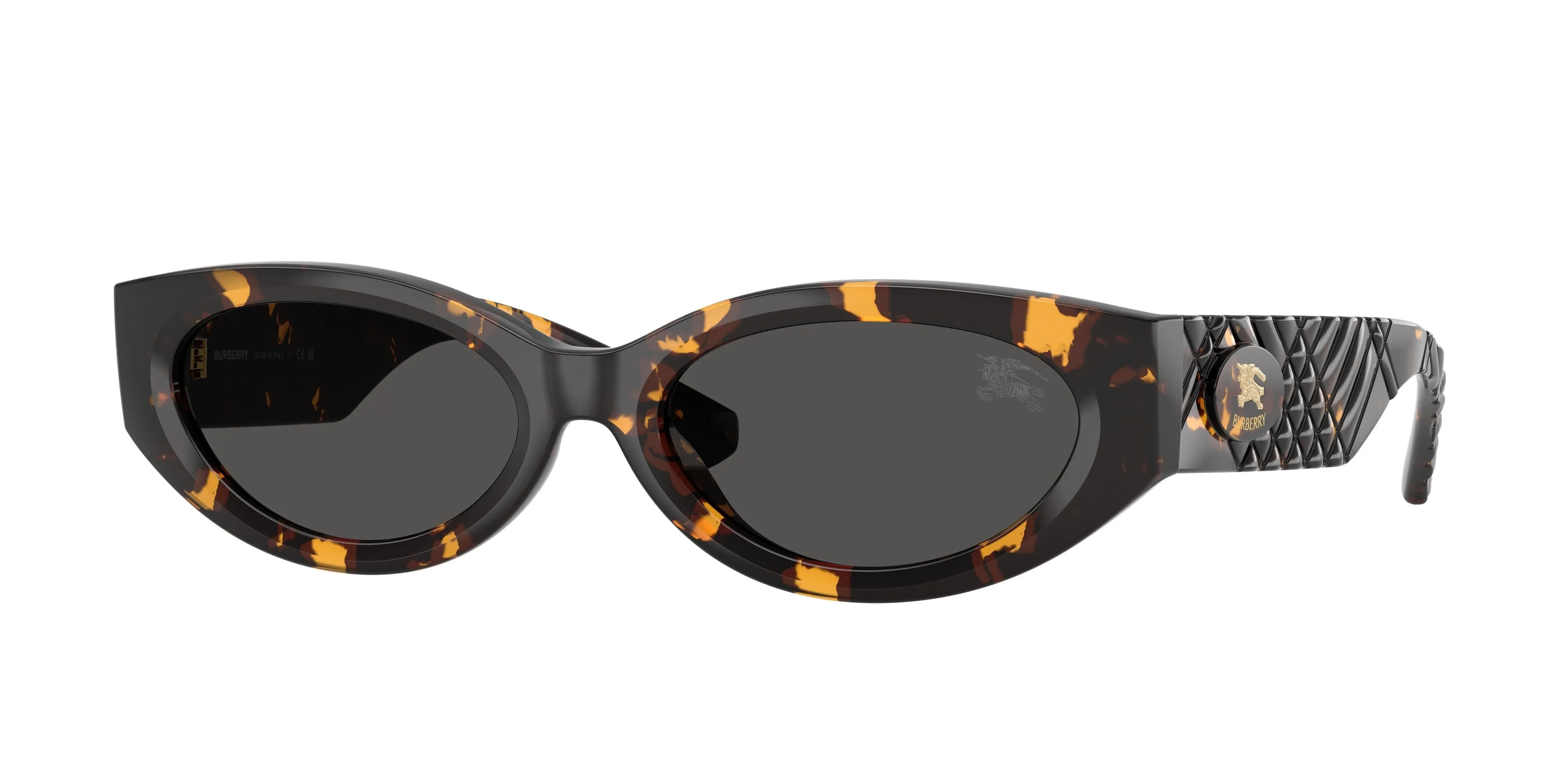 Burberry BE4505U 410687 Occhiali da sole Iniettato Tartaruga Grigio Rotonda Normale - immagine 1