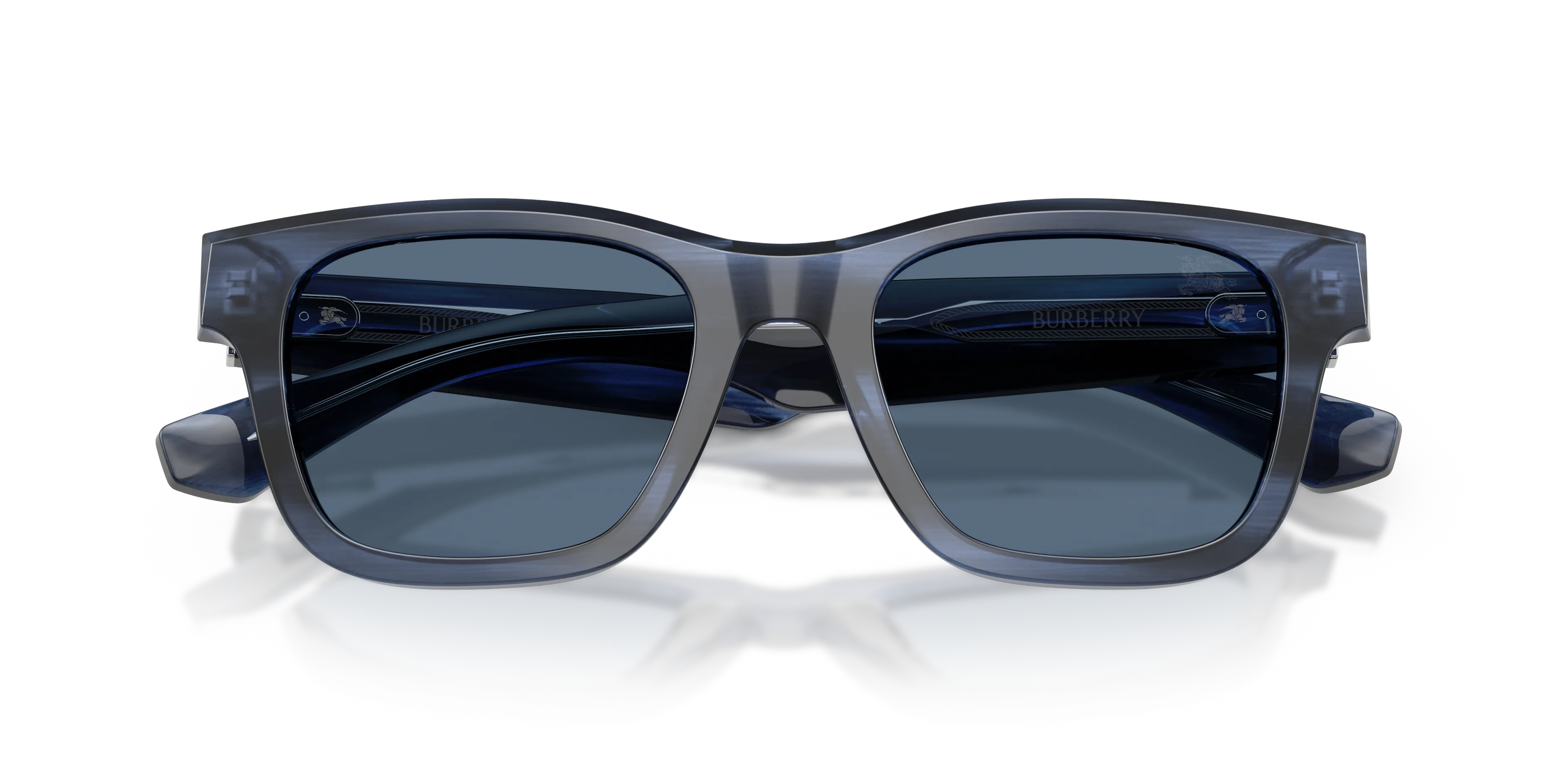 Burberry BE4504 425580 Occhiali da sole Acetato Blu Blu Squadrata Normale - immagine 2