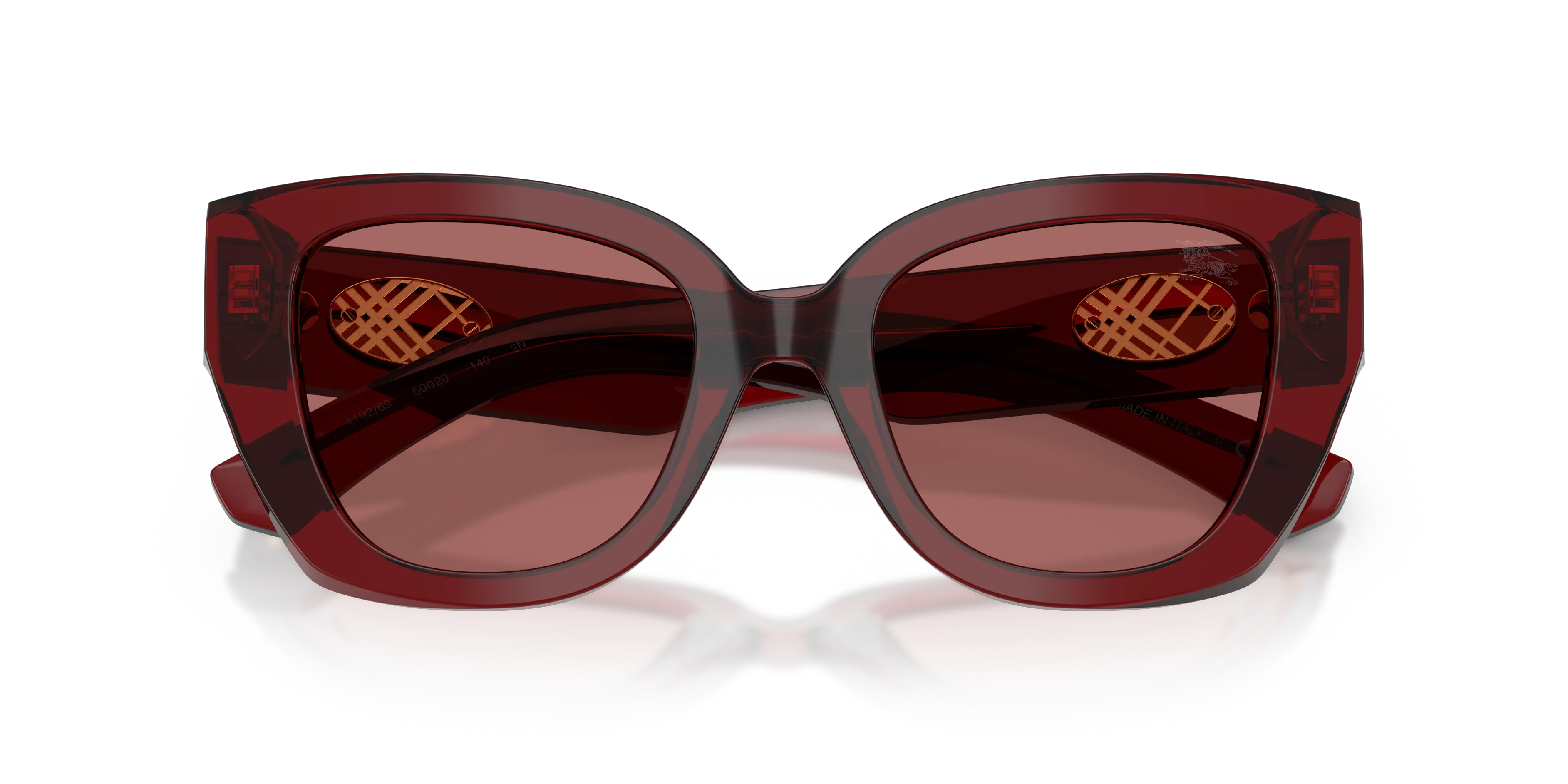 Burberry BE4503 419269 Occhiali da sole Acetato Rosso Viola Cat Eye Normale - immagine 2