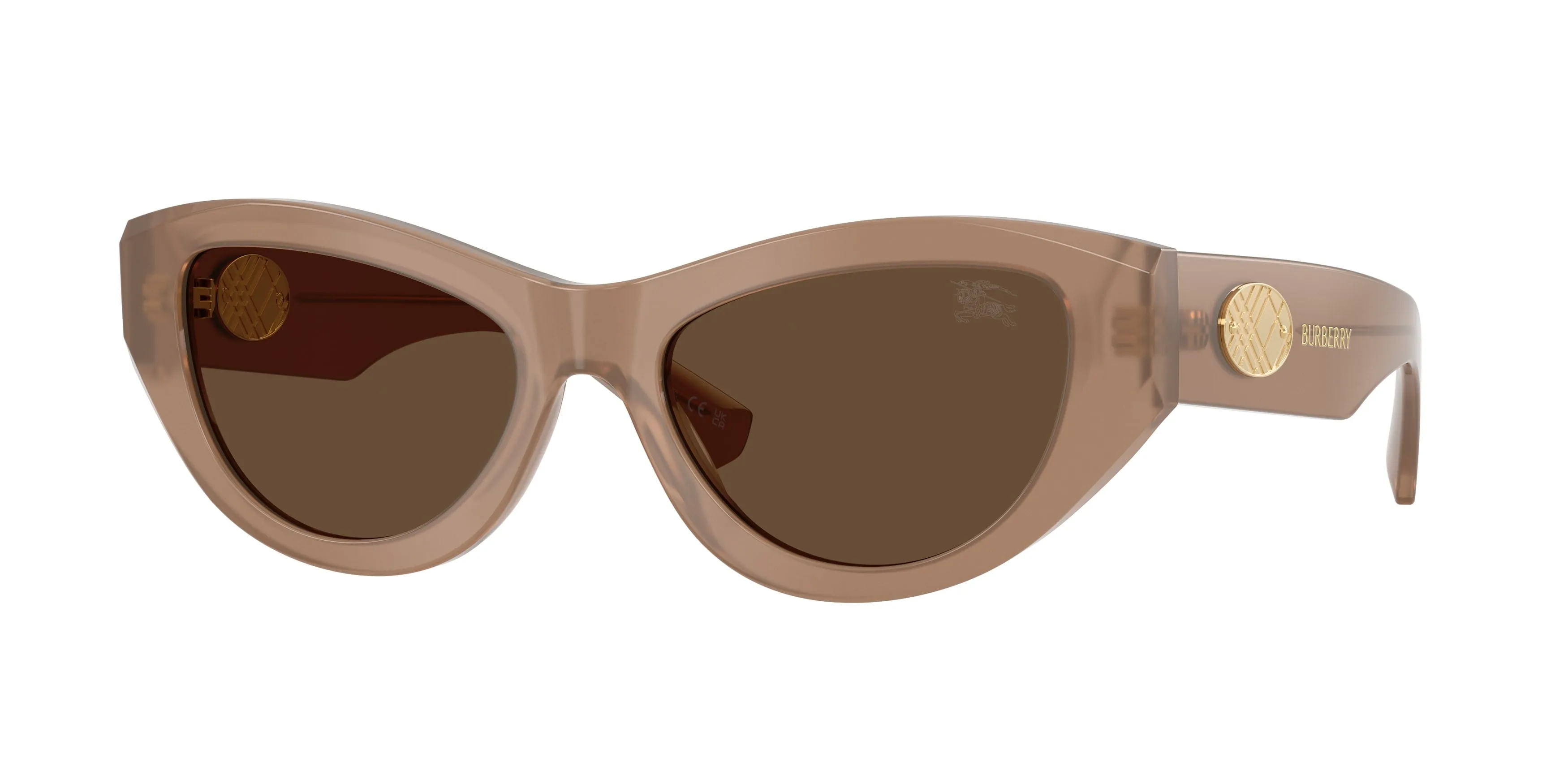 Burberry BE4502 425873 Occhiali da sole Acetato Beige Marrone Cat Eye Normale - immagine 1