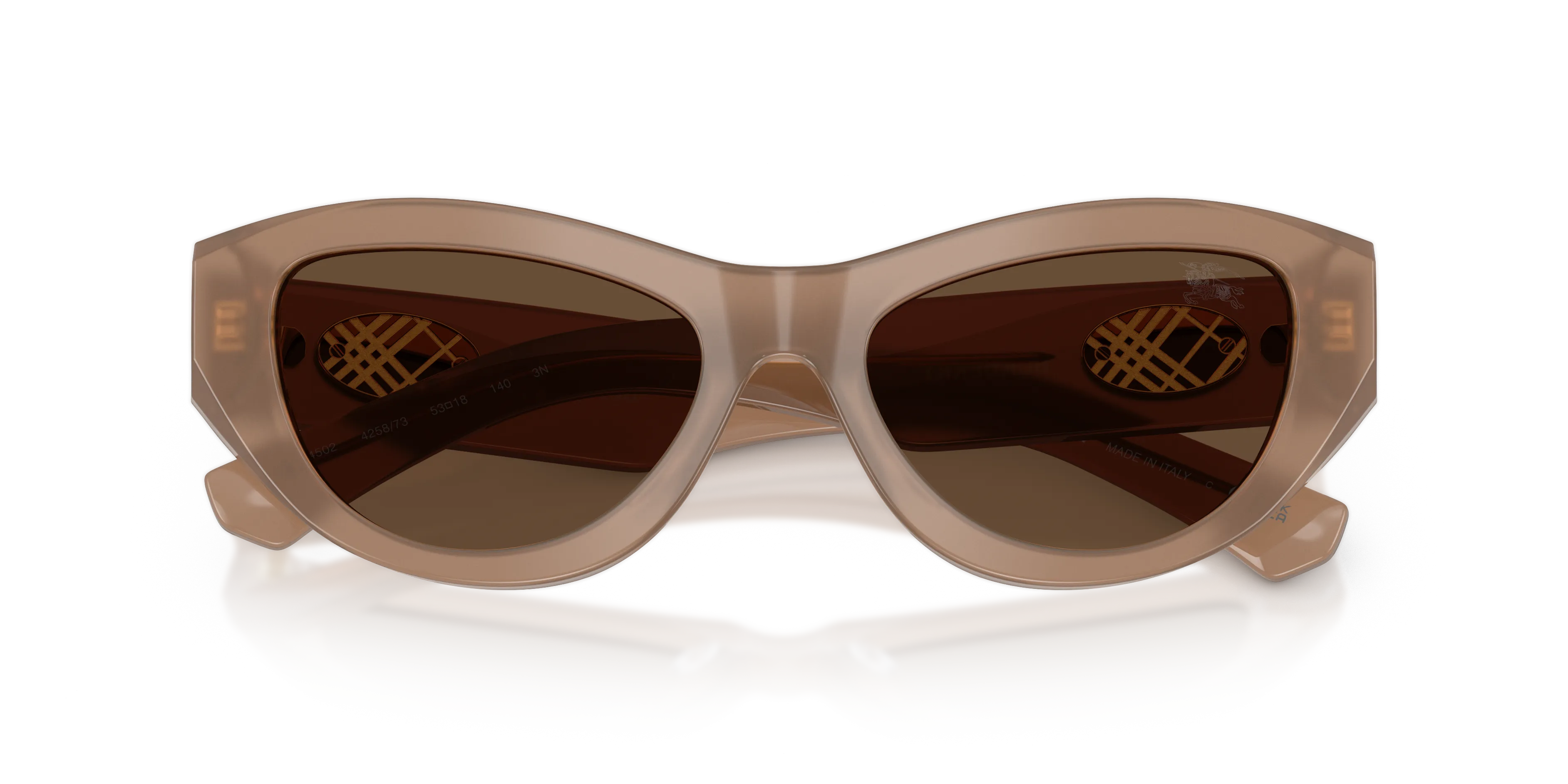 Burberry BE4502 425873 Occhiali da sole Acetato Beige Marrone Cat Eye Normale - immagine 2
