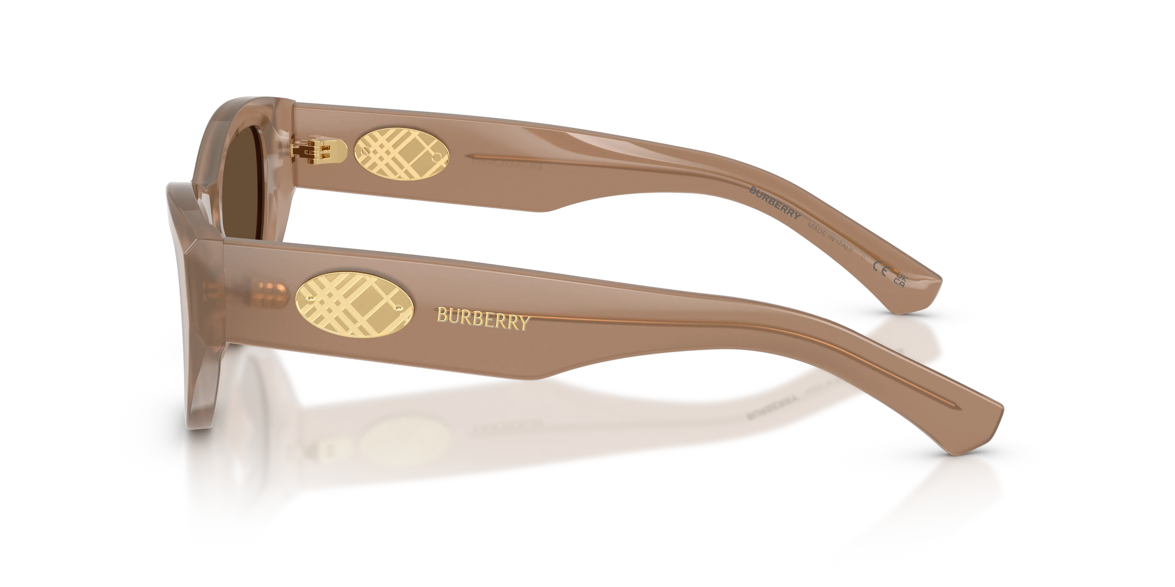 Burberry BE4502 425873 Occhiali da sole Acetato Beige Marrone Cat Eye Normale - immagine 4