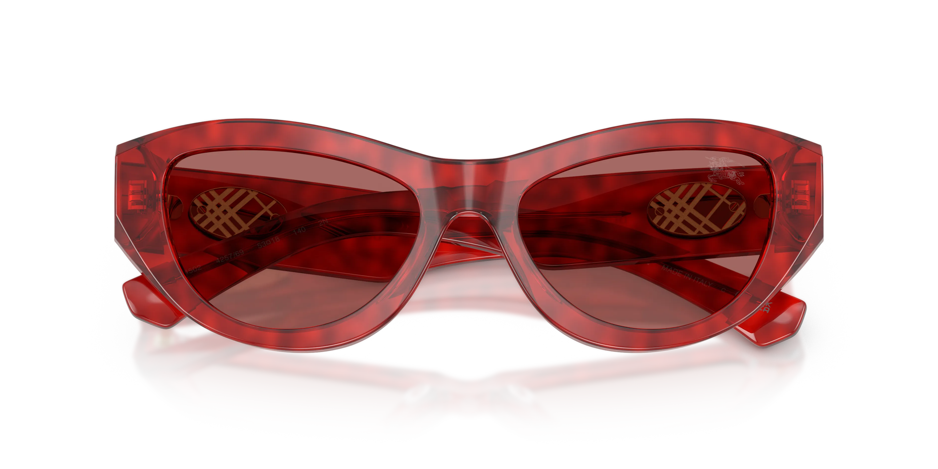 Burberry BE4502 425769 Occhiali da sole Acetato Rosso Viola Cat Eye Normale - immagine 2