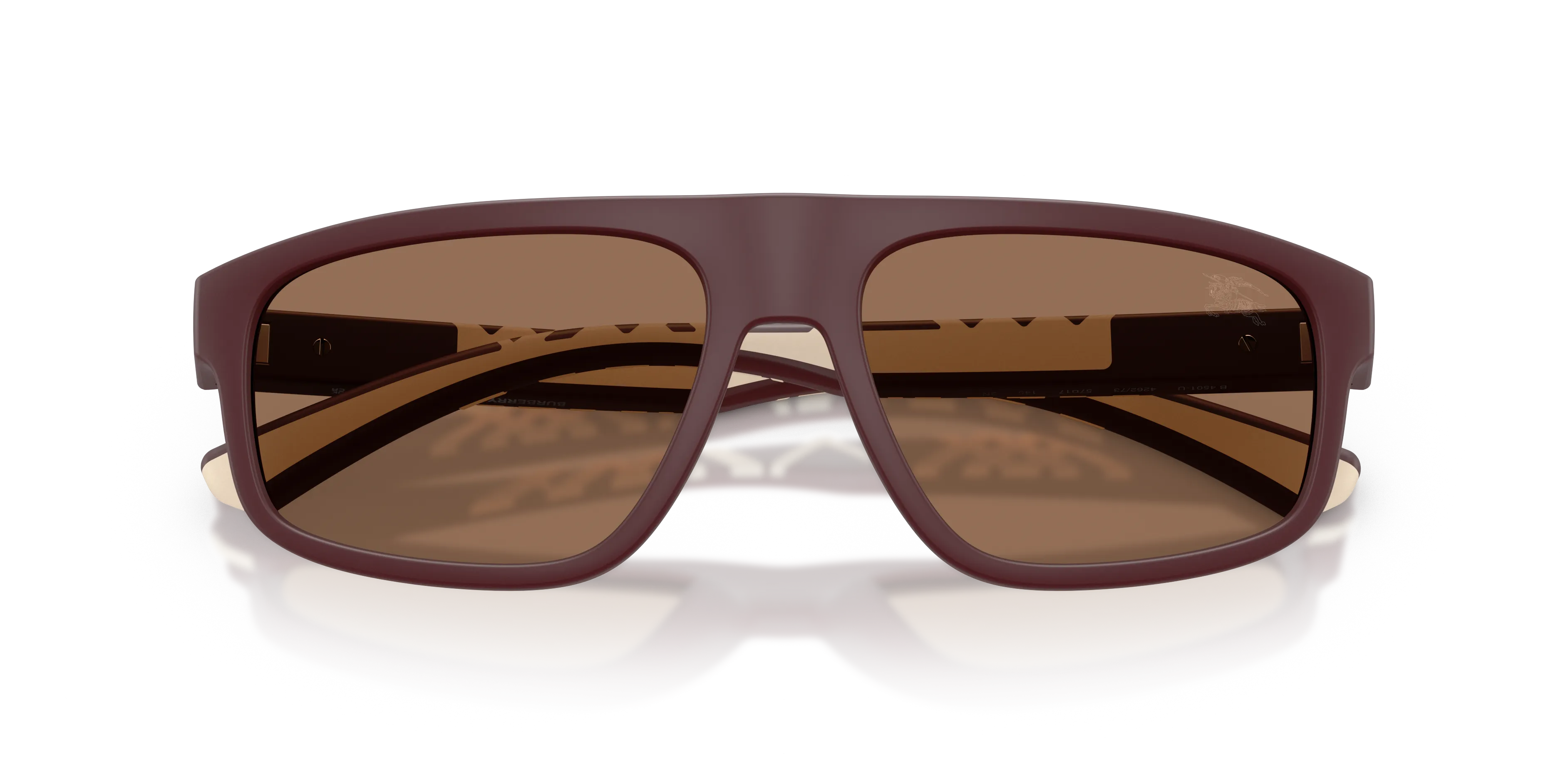 Burberry BE4501U 426273 Occhiali da sole Iniettato Rosso Marrone Squadrata Normale - immagine 2