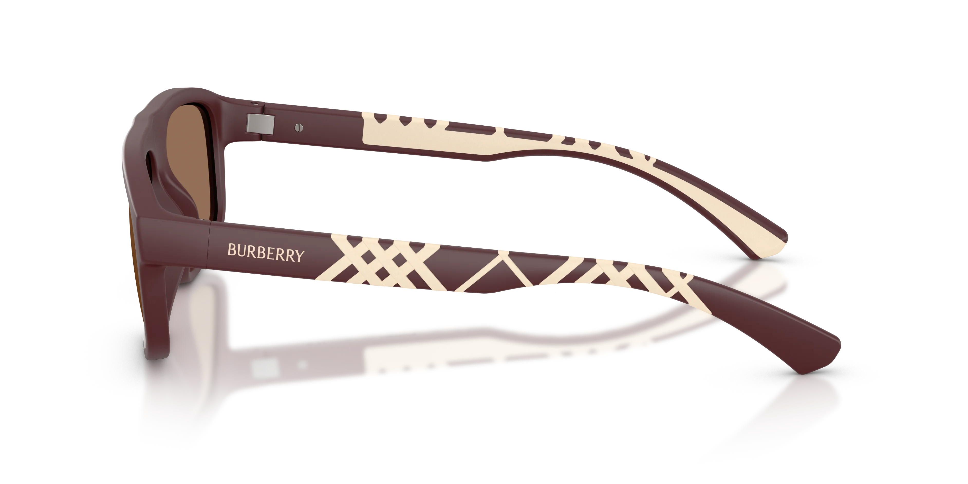 Burberry BE4501U 426273 Occhiali da sole Iniettato Rosso Marrone Squadrata Normale - immagine 4