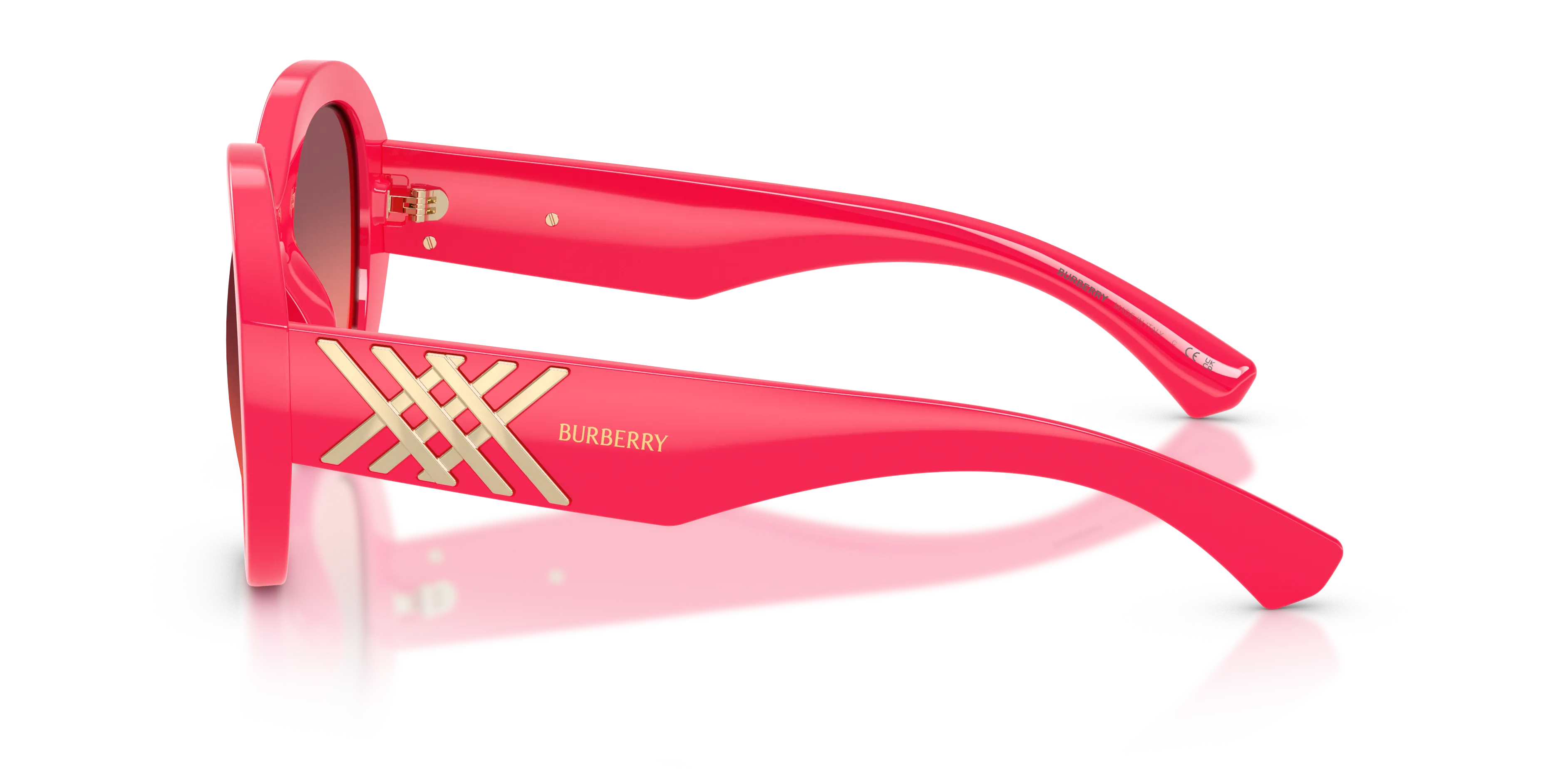 Burberry BE4497U 424820 Occhiali da sole Iniettato Viola Rosa Rotonda Normale Sfumato - immagine 4