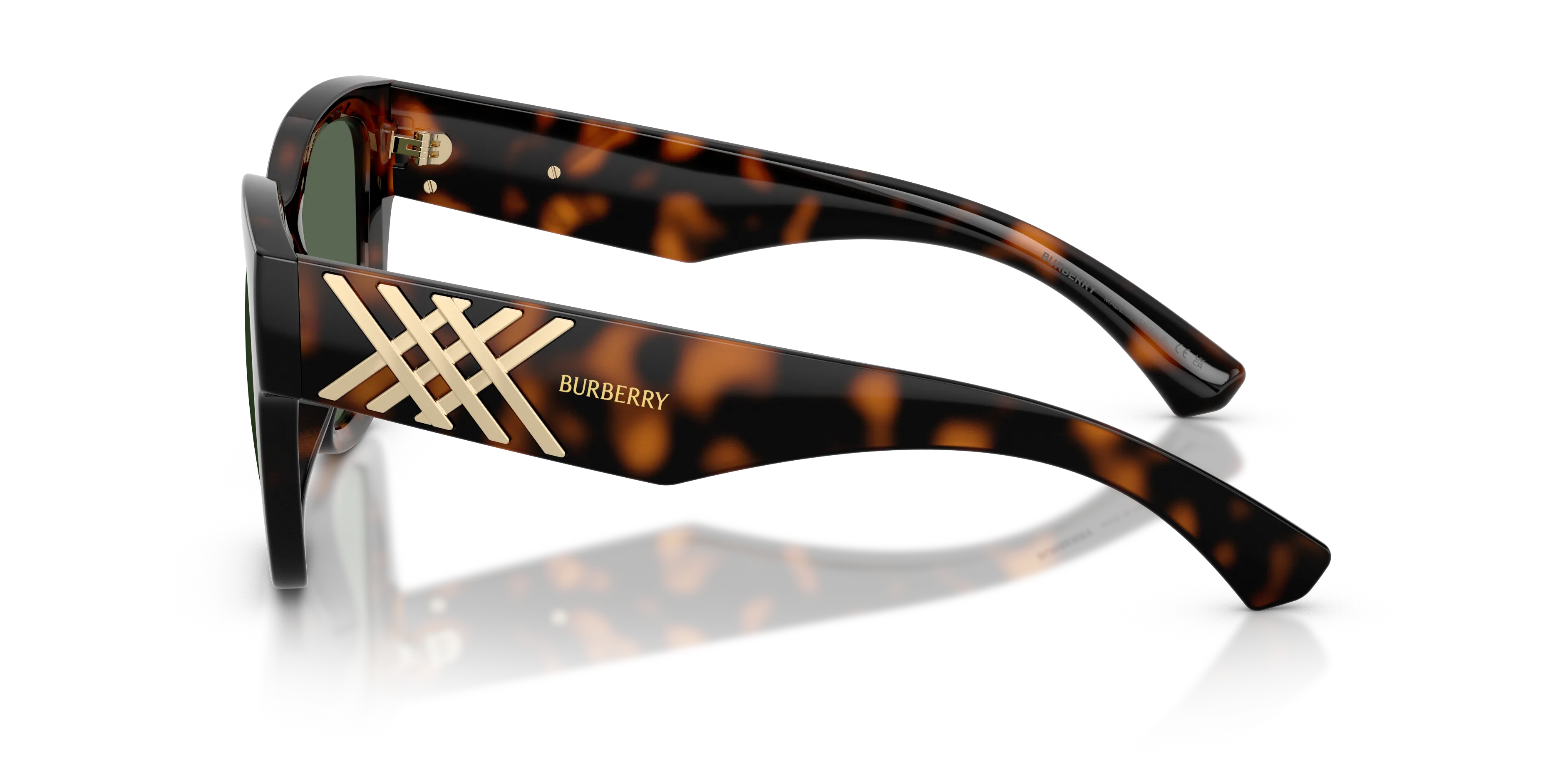Burberry BE4489U 300271 Occhiali da sole Iniettato Marrone Verde Squadrata Normale - immagine 4