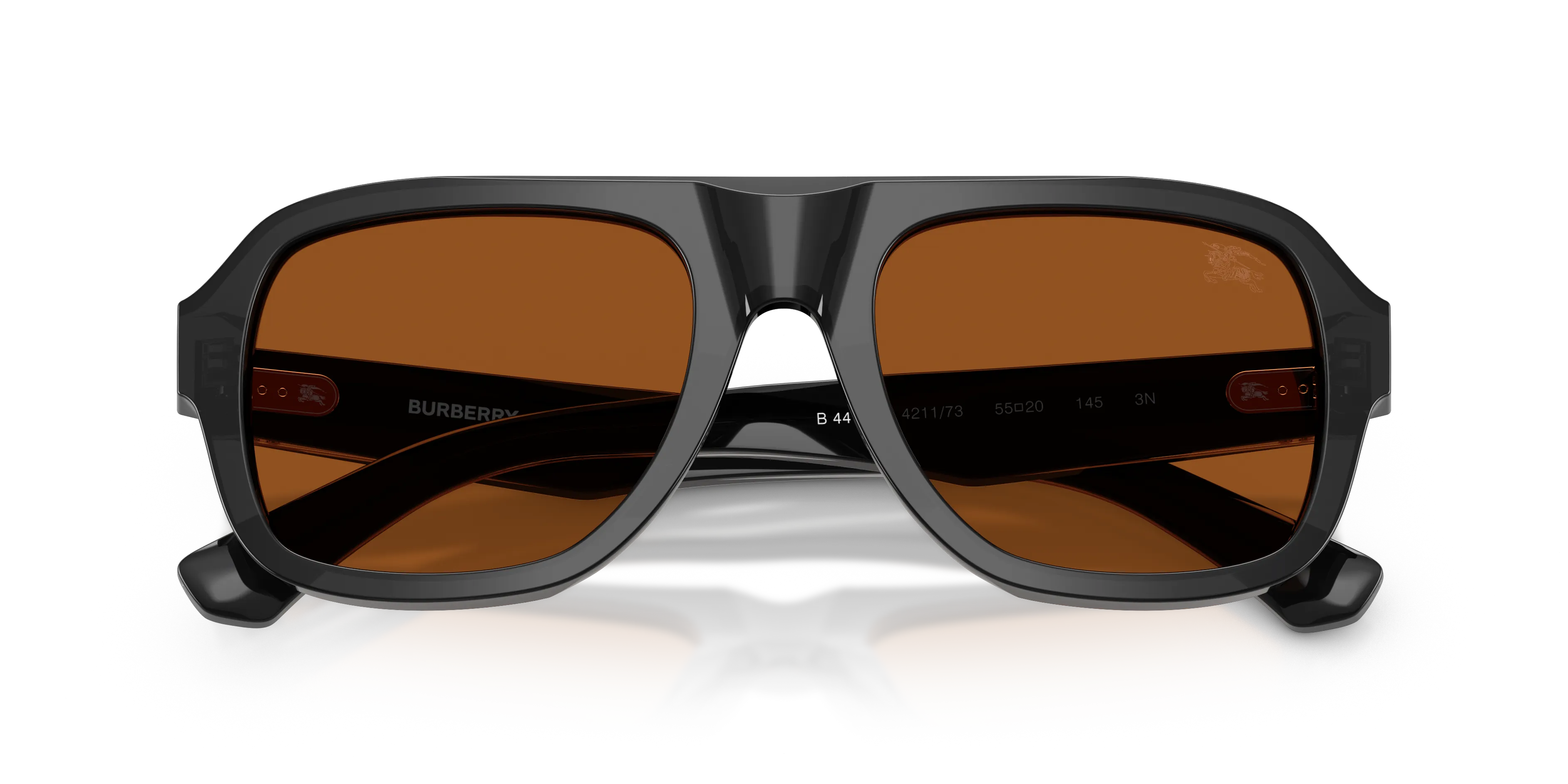 Burberry BE4478 421173 Occhiali da sole Acetato Grigio Marrone Pilot Normale - immagine 2
