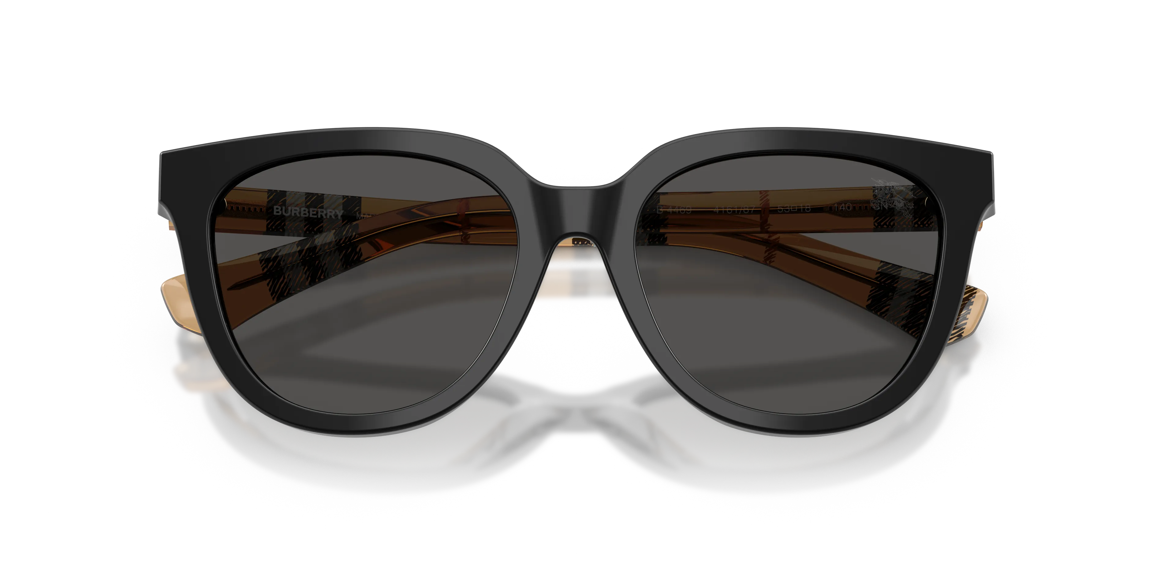 Burberry BE4469 416187 Occhiali da sole Acetato Nero Grigio Pantos Normale - immagine 2