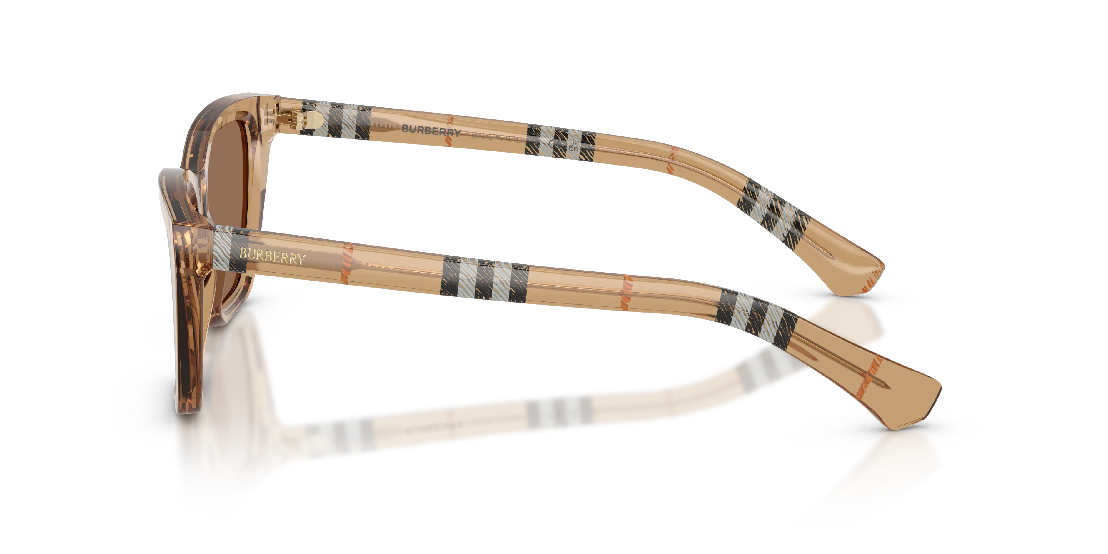 Burberry BE4468 416473 Occhiali da sole Acetato Beige Marrone Cat Eye Normale - immagine 4