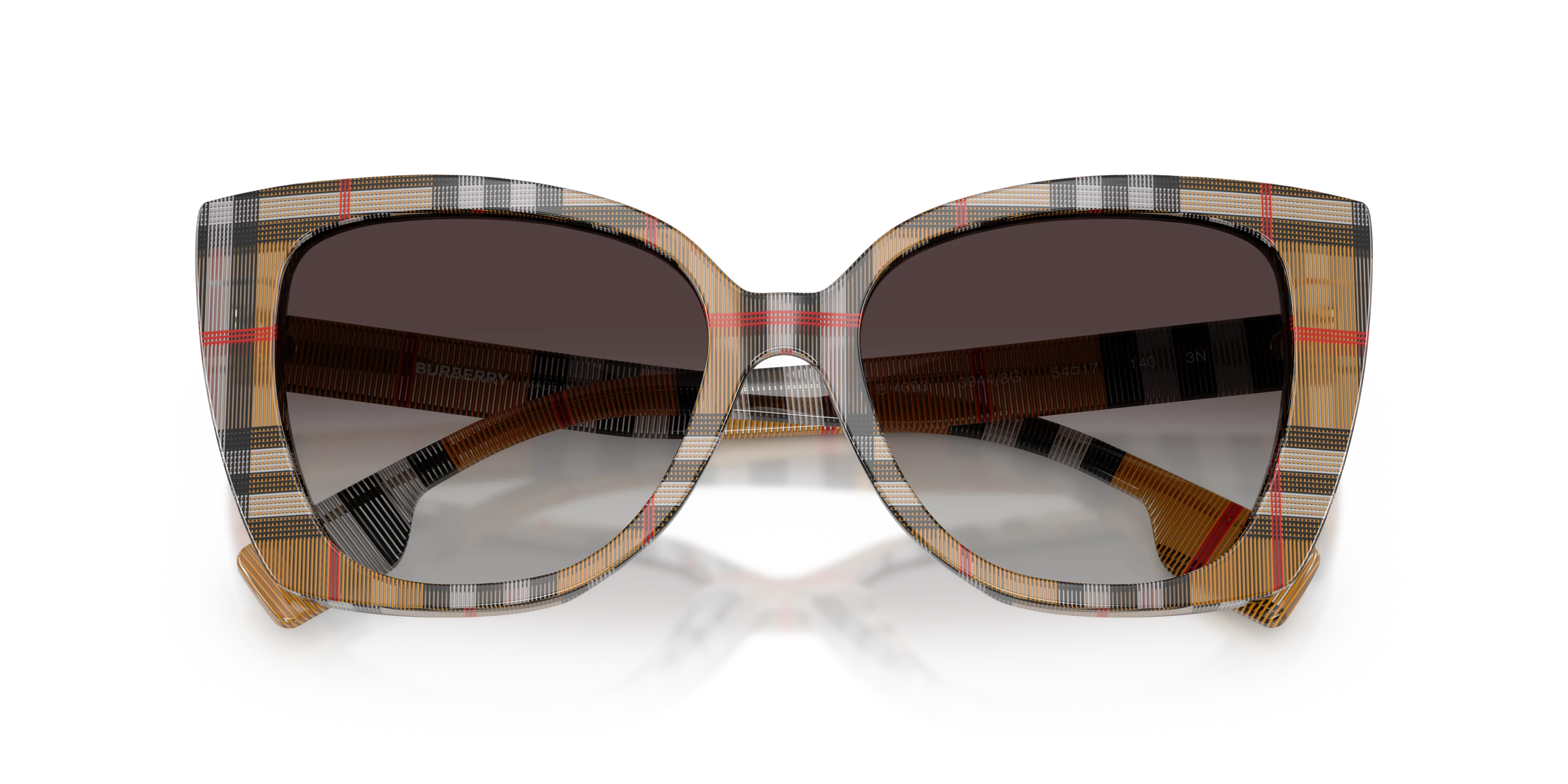 Burberry BE4393 MERYL 39448G Occhiali da sole Acetato Marrone Grigio Cat Eye Normale Sfumato - immagine 2