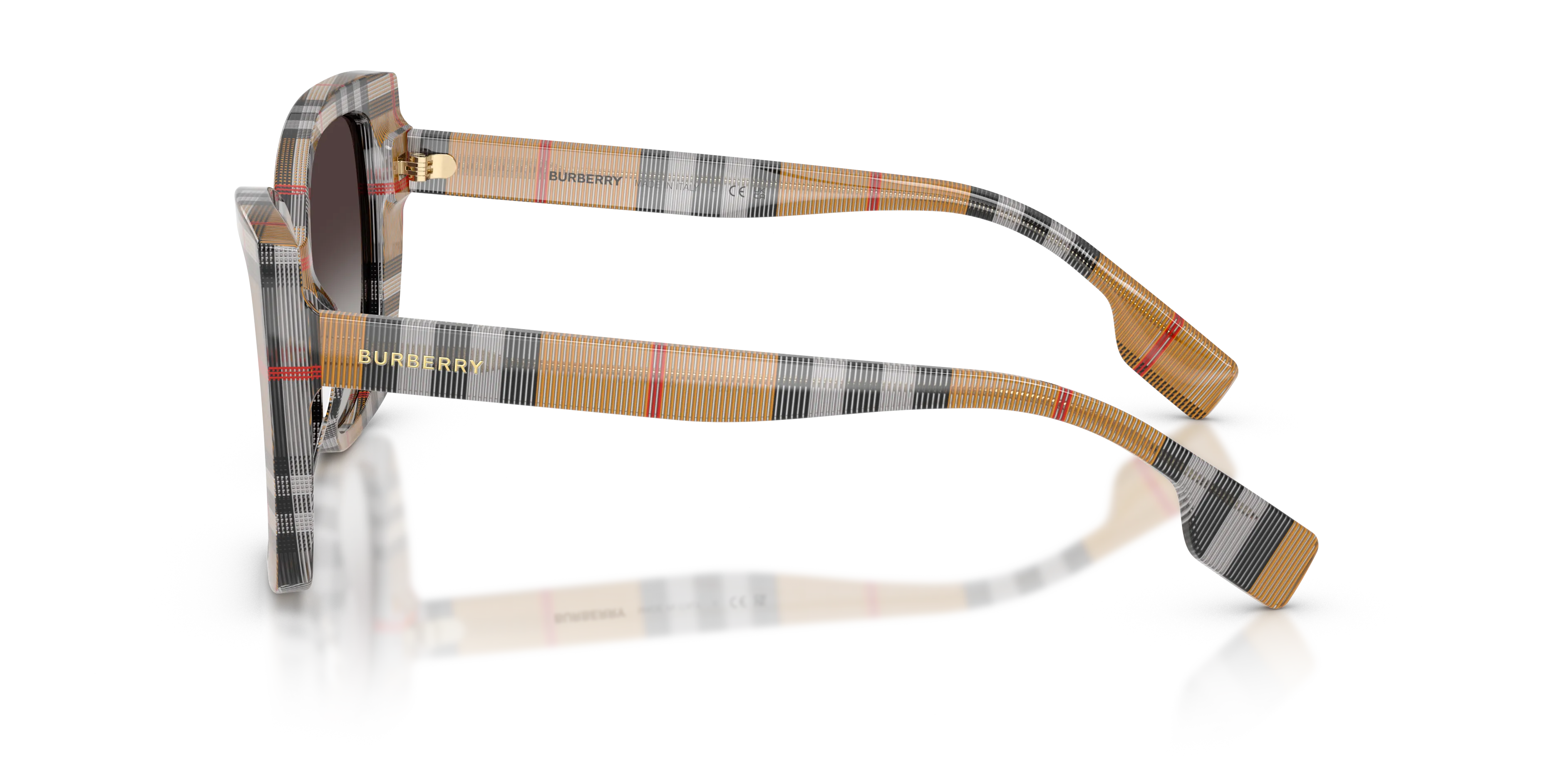 Burberry BE4393 MERYL 39448G Occhiali da sole Acetato Marrone Grigio Cat Eye Normale Sfumato - immagine 4