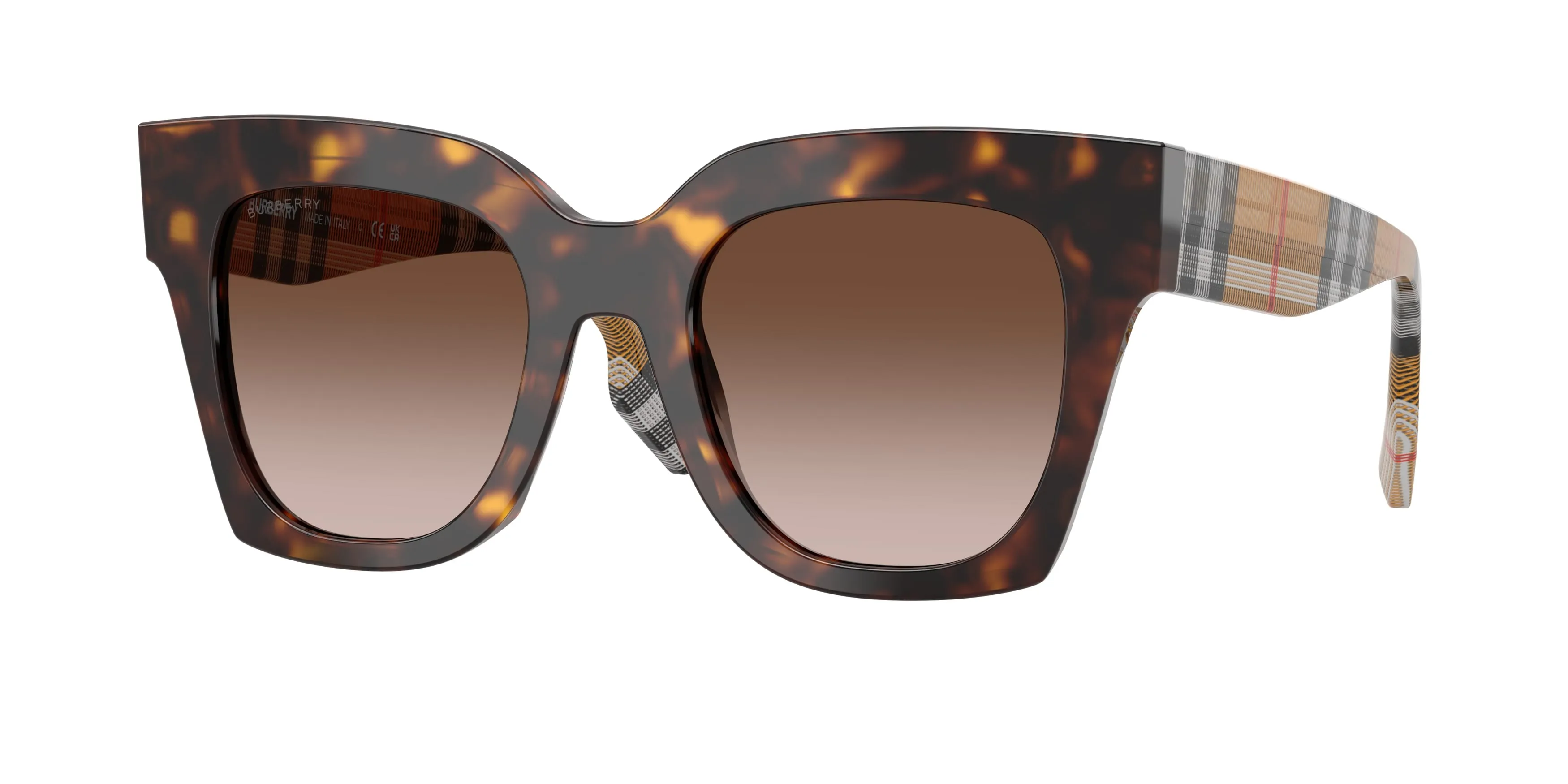 Burberry BE4364 KITTY 425113 Occhiali da sole Acetato Marrone Marrone Squadrata Normale Sfumato - immagine 1
