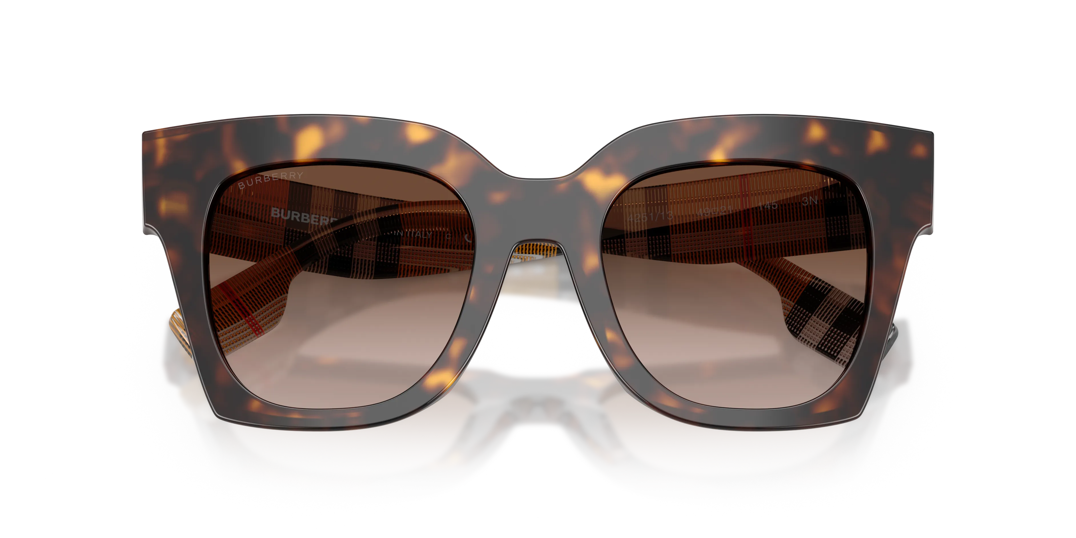 Burberry BE4364 KITTY 425113 Occhiali da sole Acetato Marrone Marrone Squadrata Normale Sfumato - immagine 2