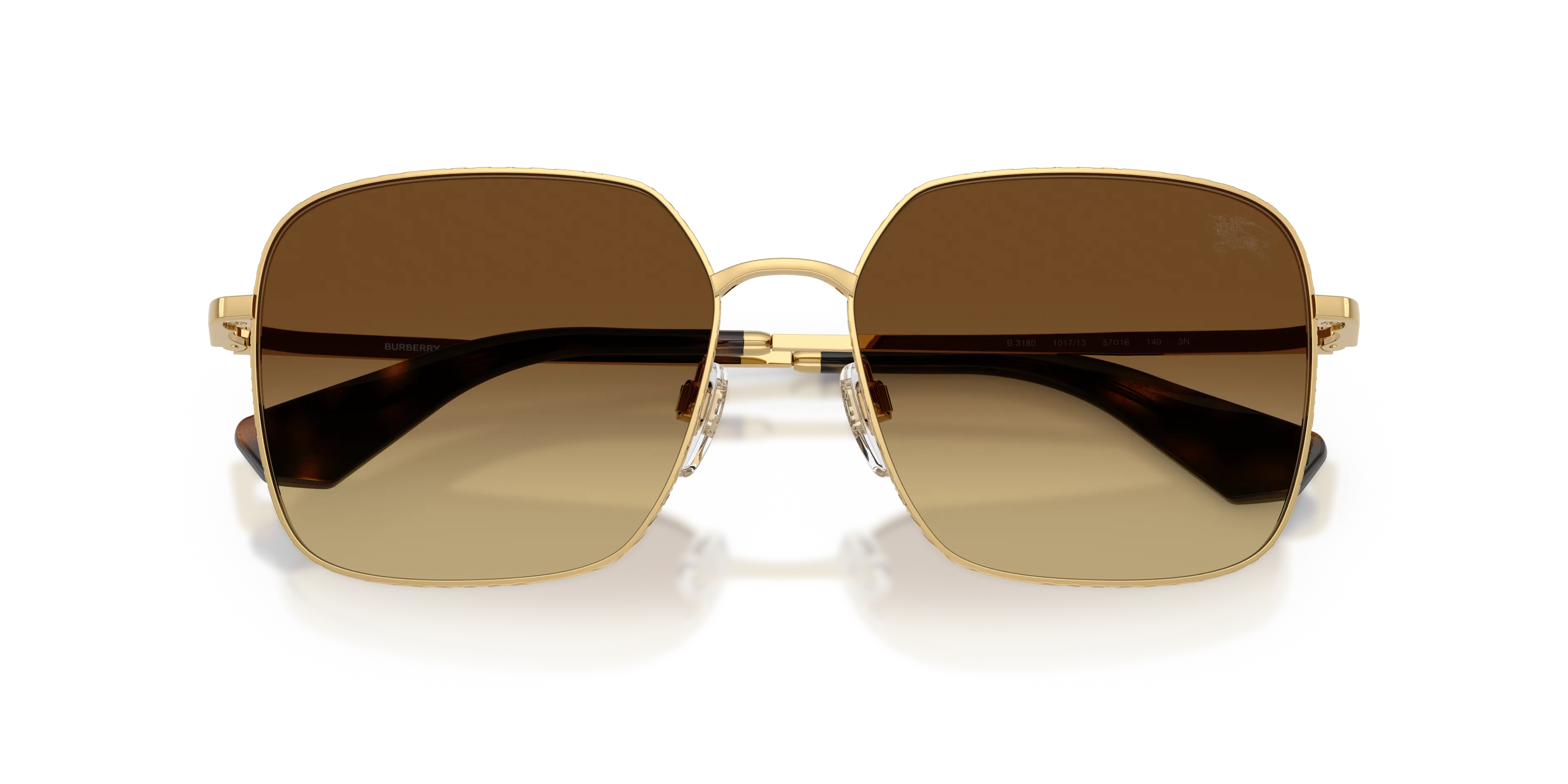 Burberry BE3180 101713 Occhiali da sole Metallo Oro Marrone Squadrata Normale Sfumato - immagine 2