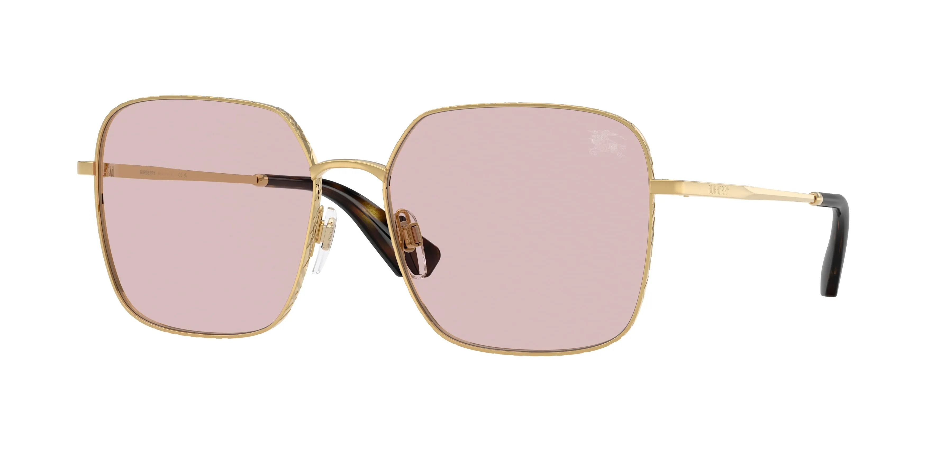 Burberry BE3180 1017/5 Occhiali da sole Metallo Oro Rosa Squadrata Normale - immagine 1