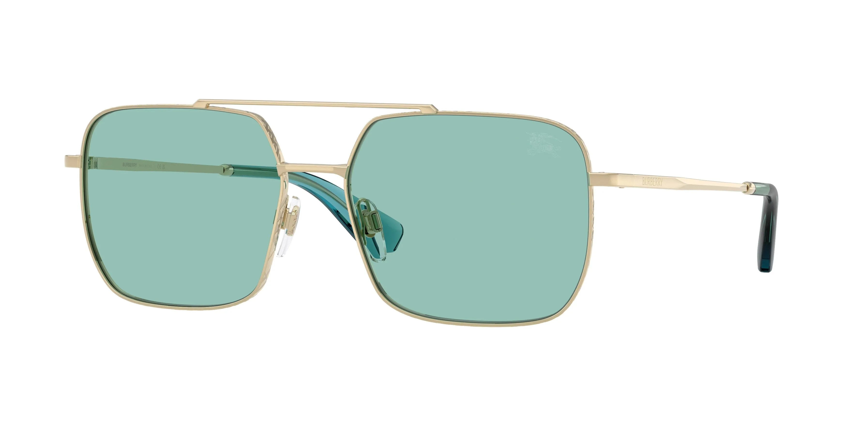 Burberry BE3179 110972 Occhiali da sole Acciaio Oro Blu Pilot Normale - immagine 1