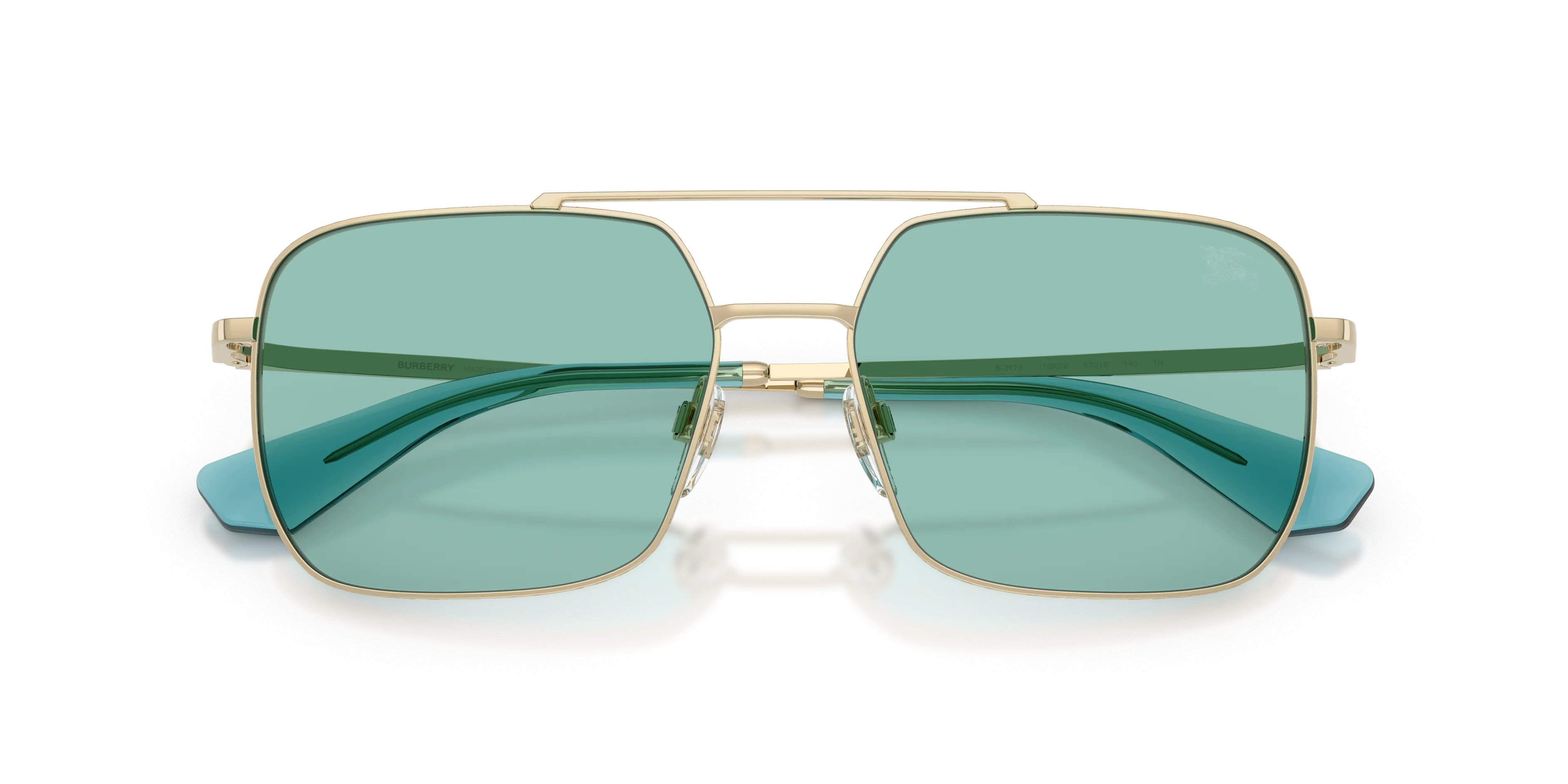 Burberry BE3179 110972 Occhiali da sole Acciaio Oro Blu Pilot Normale - immagine 2