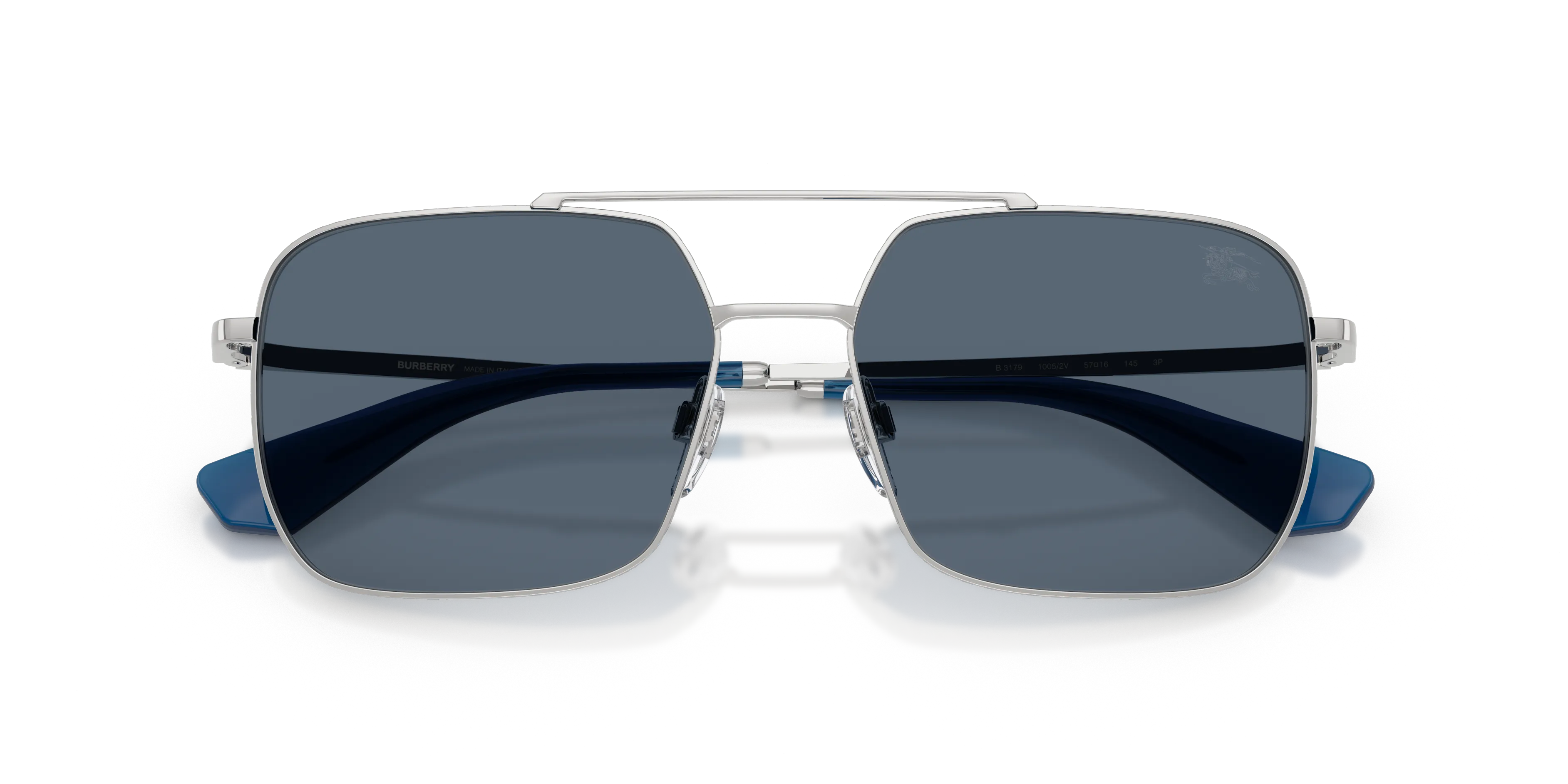 Burberry BE3179 10052V Occhiali da sole Acciaio Argento Blu Pilot Polarizzata - immagine 2
