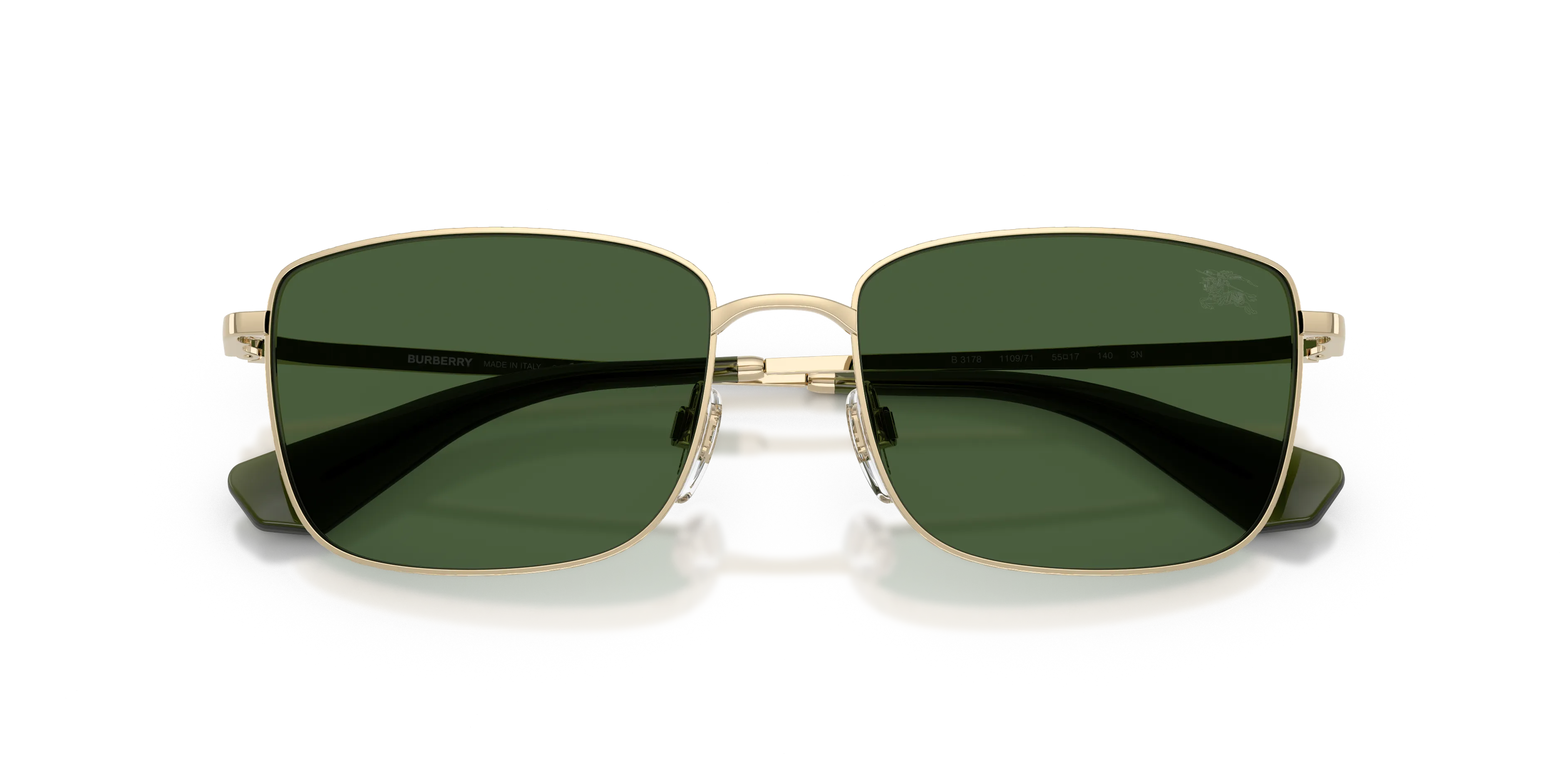 Burberry BE3178 110971 Occhiali da sole Metallo Oro Verde Squadrata Normale - immagine 2