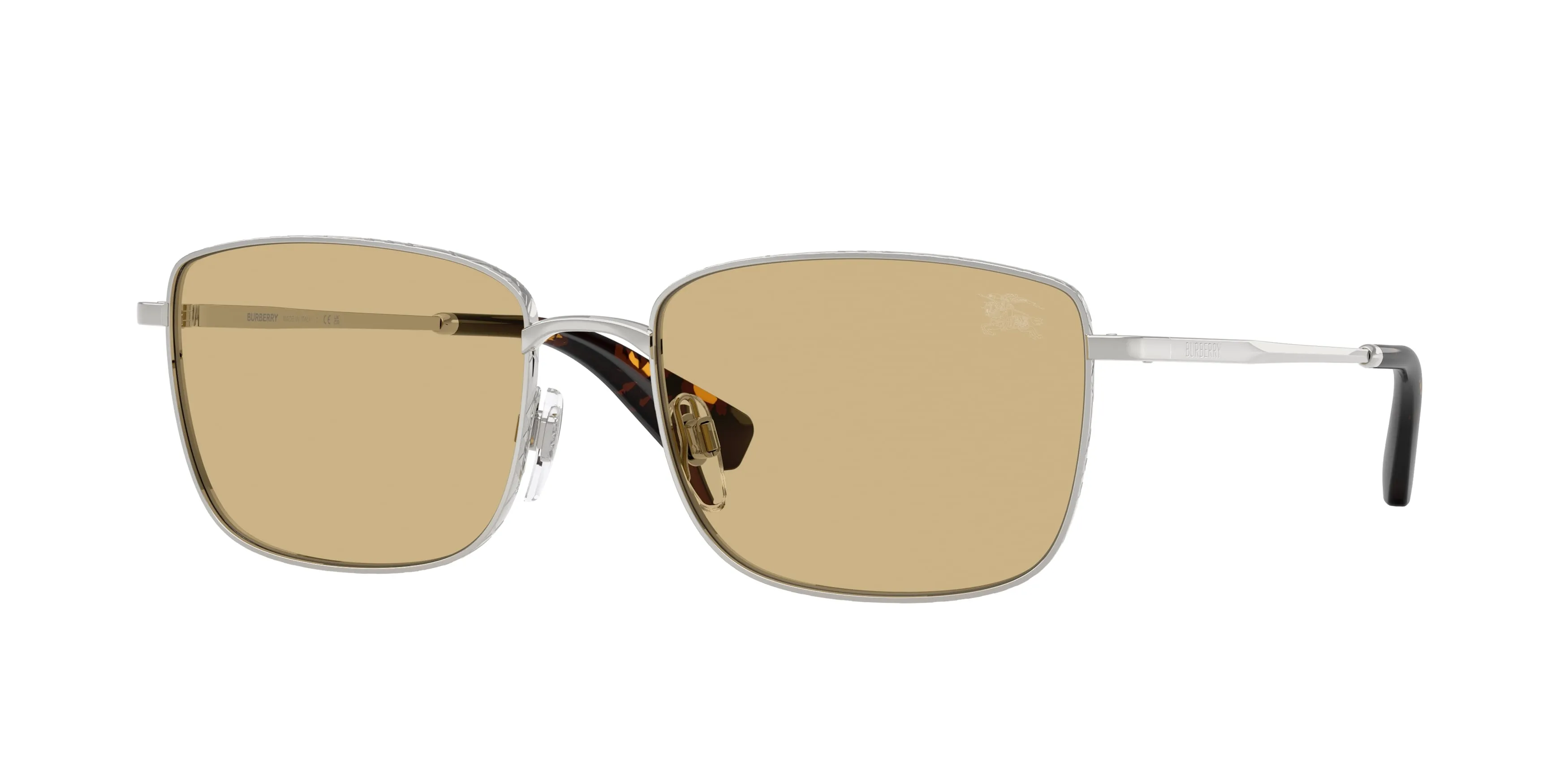 Burberry BE3178 100585 Occhiali da sole Metallo Argento Giallo Squadrata Normale - immagine 1